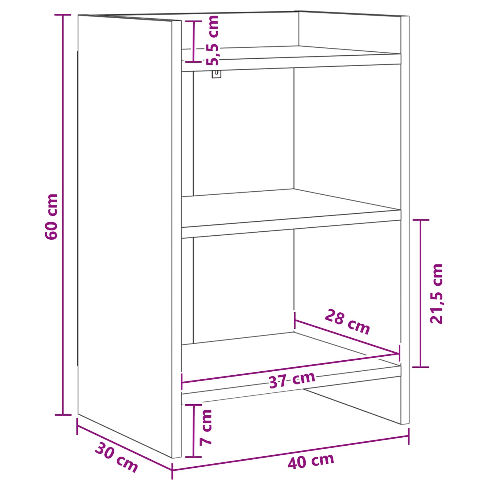 Bedside Tables 2 pcs White 40 x 30 x 60 cm Engineered Wood