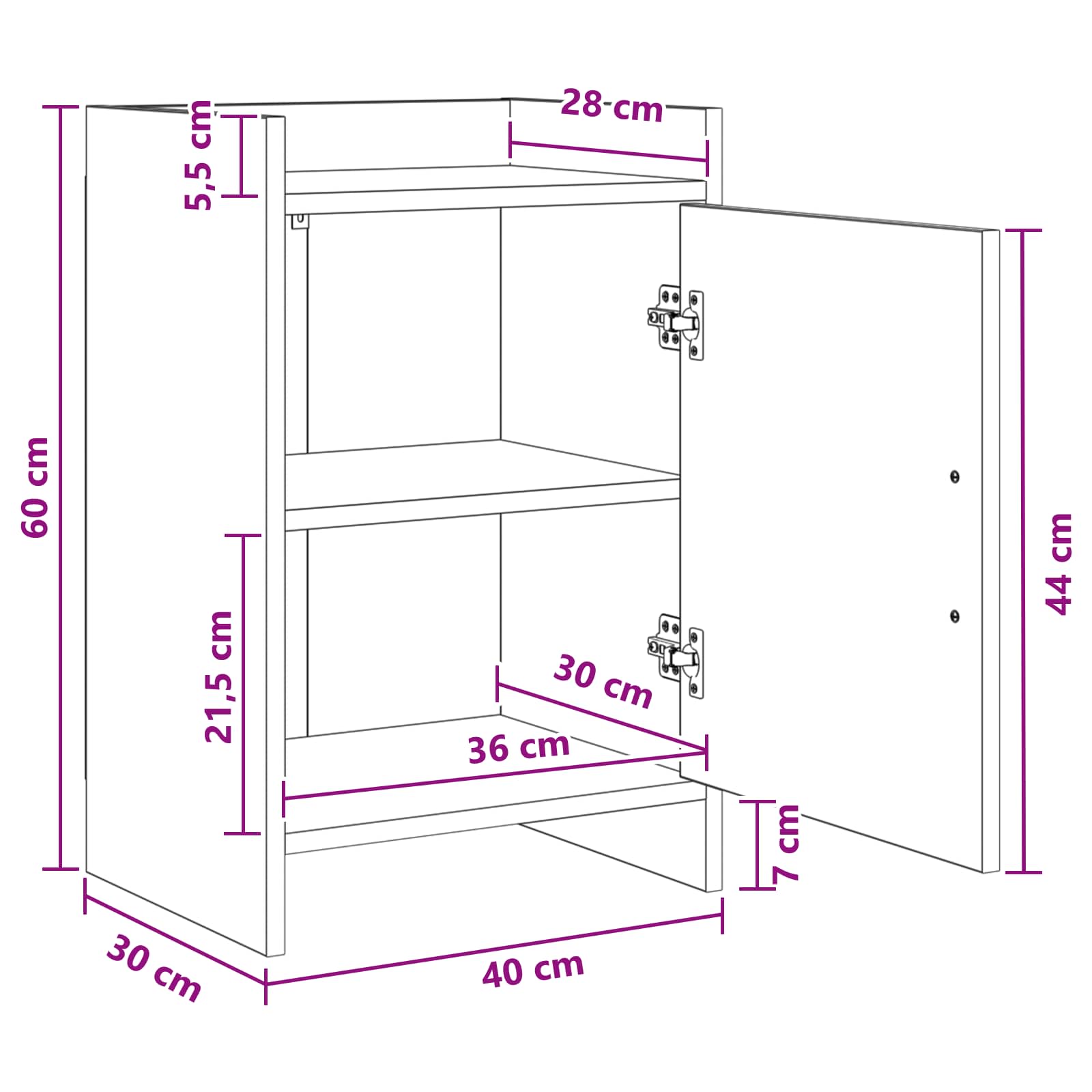 Bedside Tables 2 pcs White 40 x 30 x 60 cm Engineered Wood
