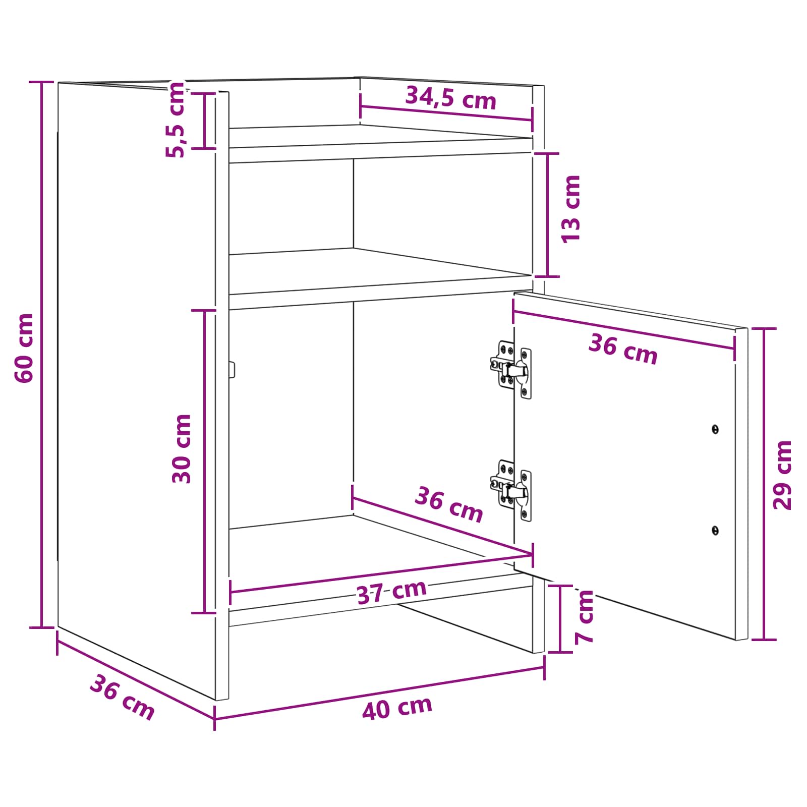 Bedside Tables 2 pcs Sonoma Oak 40 x 36 x 60 cm Engineered Wood