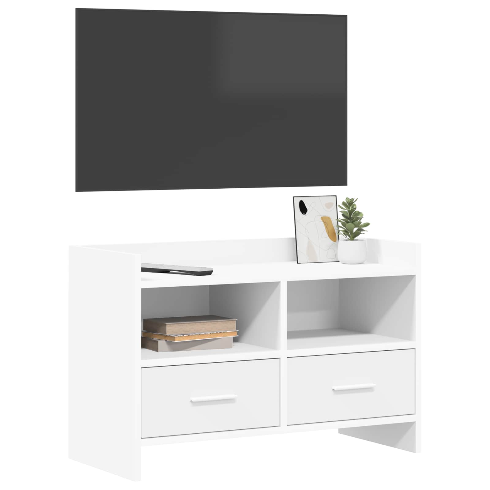 TV Cabinet 71.5 x 33 x 47 cm White Engineered Wood