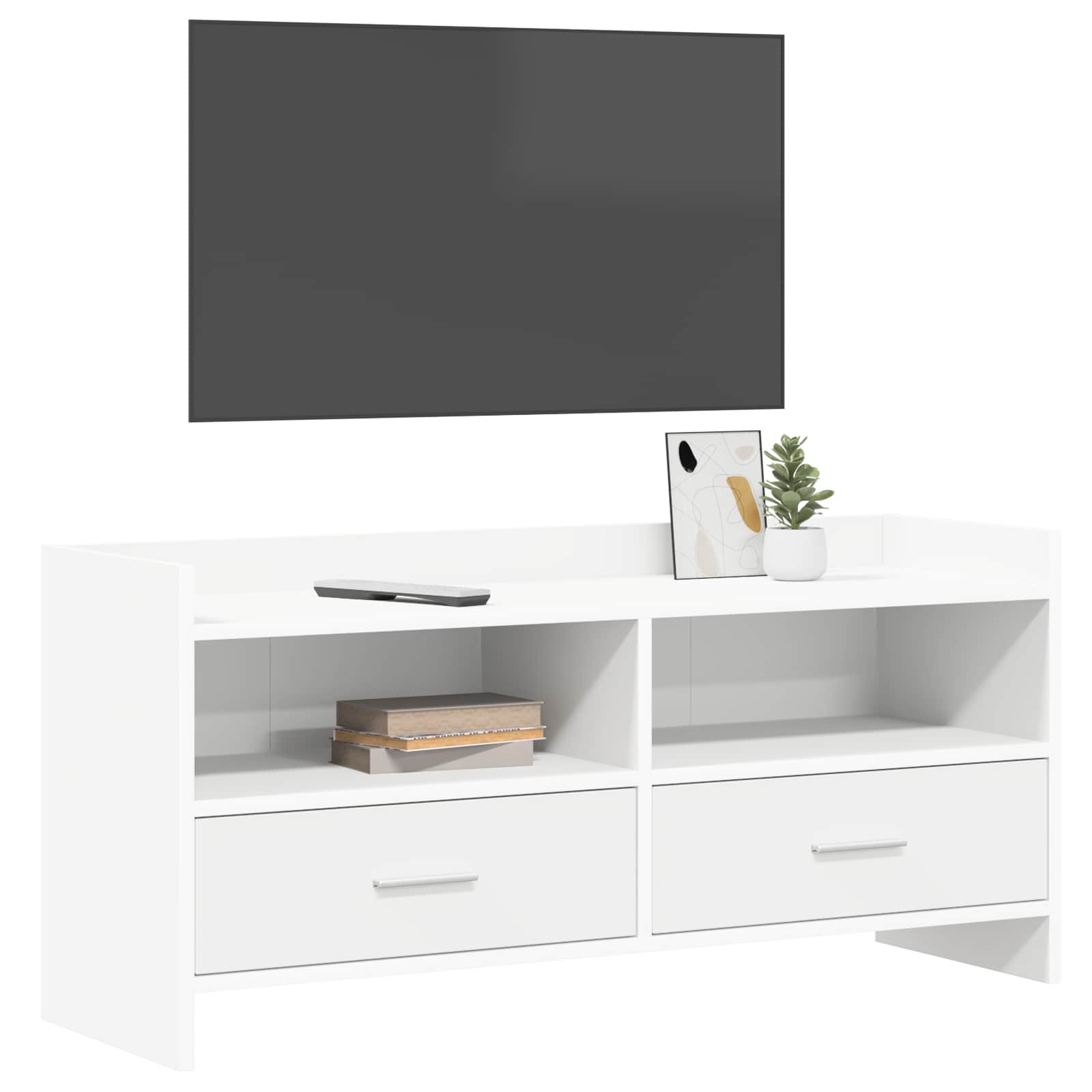 TV Cabinet 100 x 33 x 47 cm White Engineered Wood