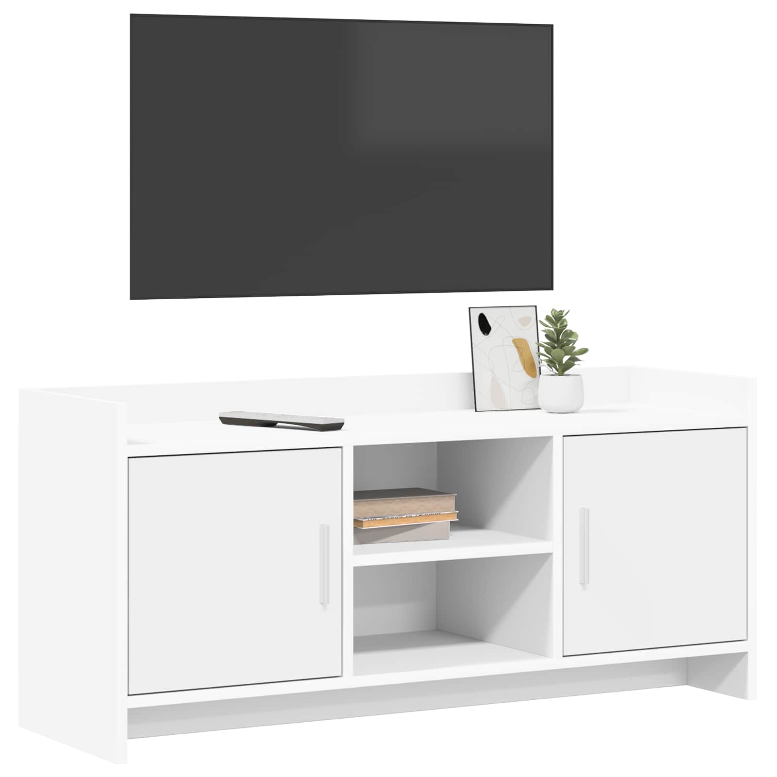 TV Cabinet 102 x 33 x 47 cm White Engineered Wood