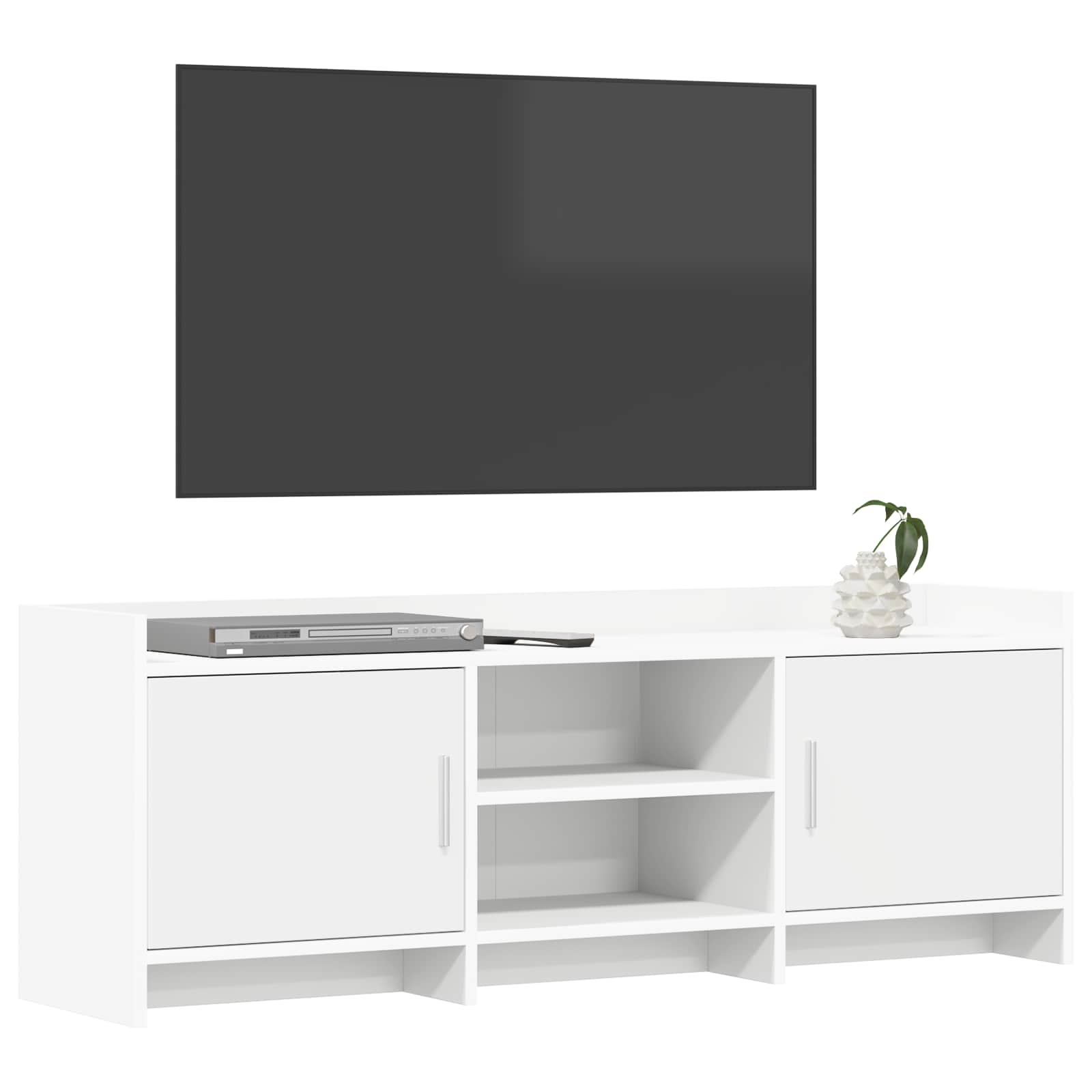 TV Cabinet 130 x 33 x 47 cm White Engineered Wood