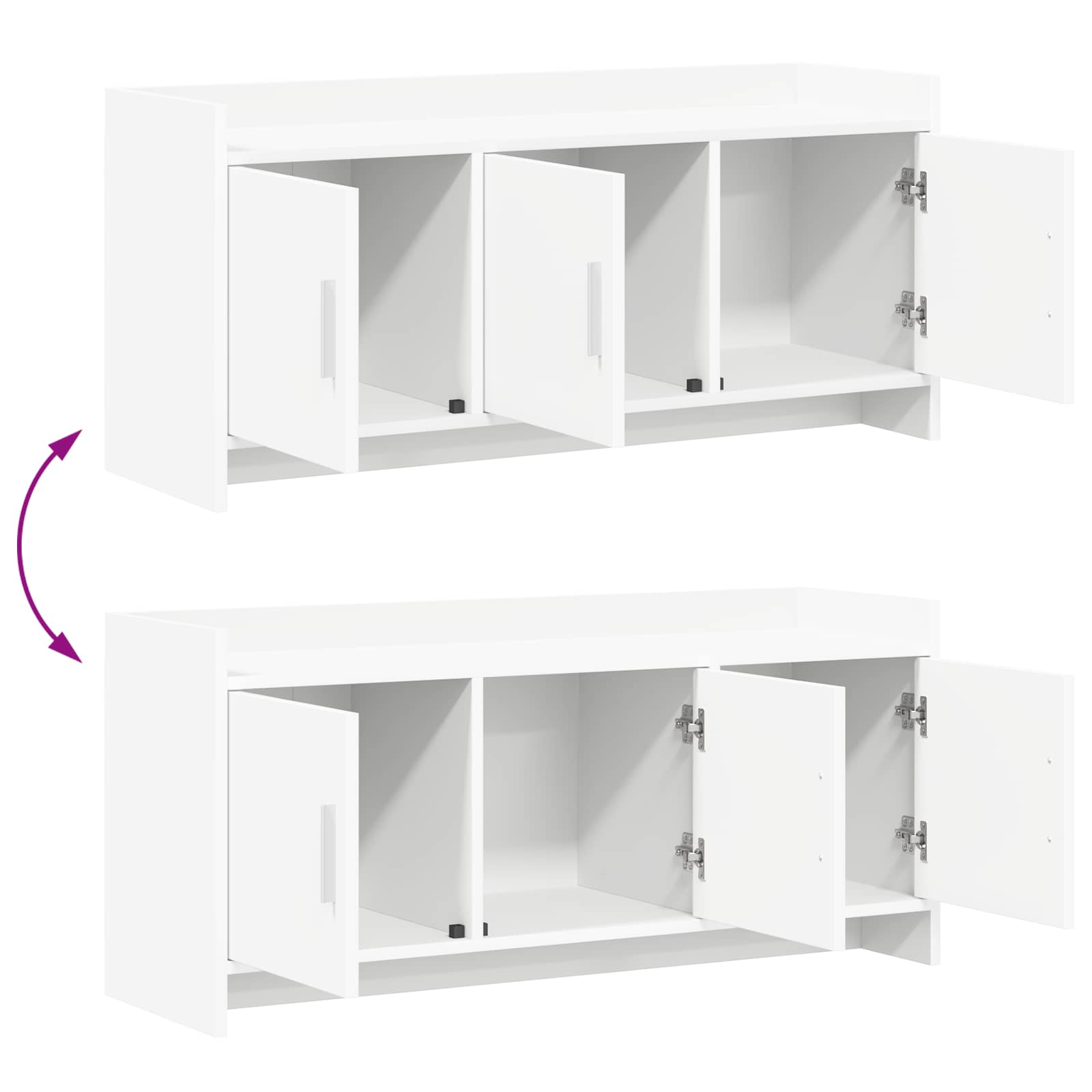 TV Cabinet 102 x 33 x 47 cm White Engineered Wood