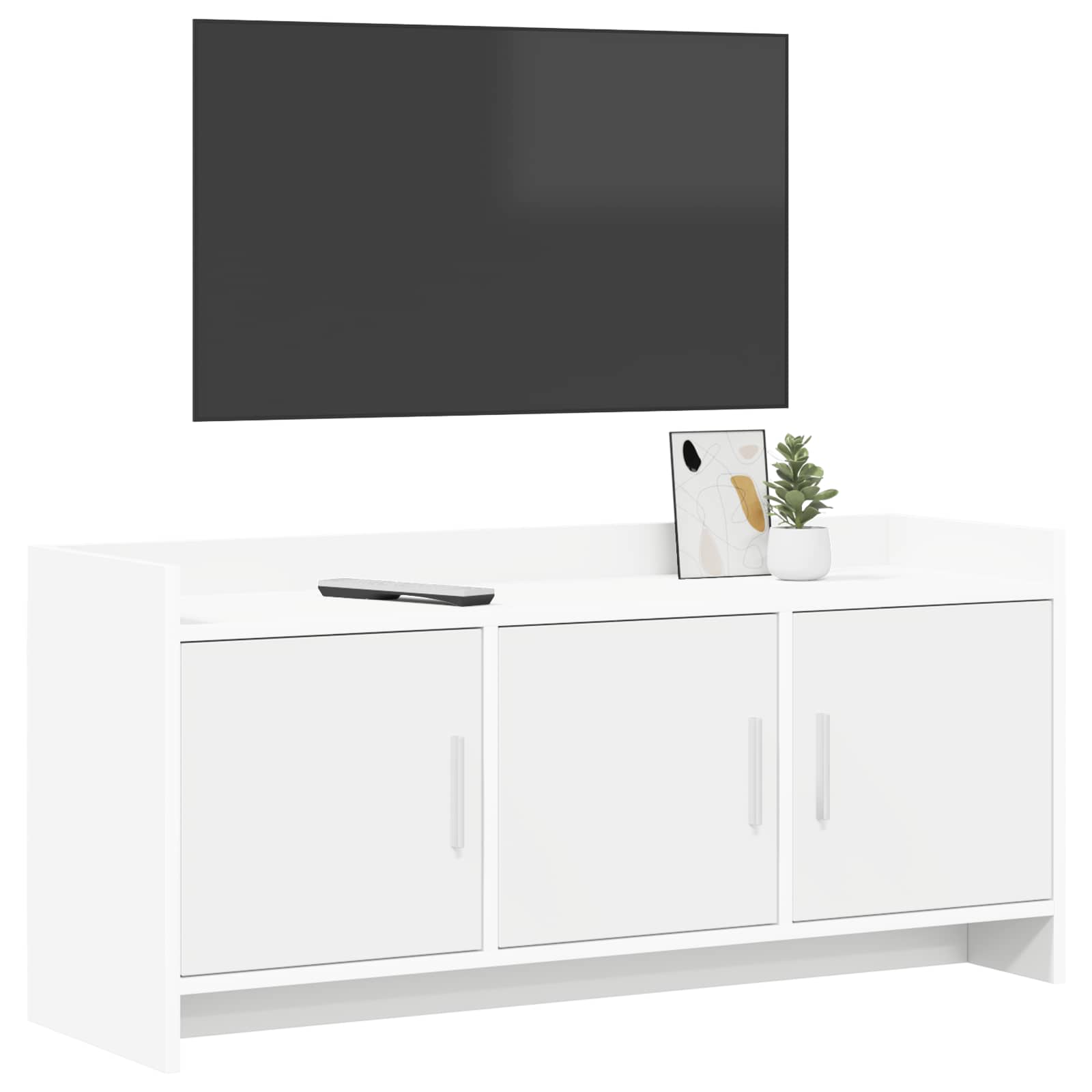 TV Cabinet 102 x 33 x 47 cm White Engineered Wood