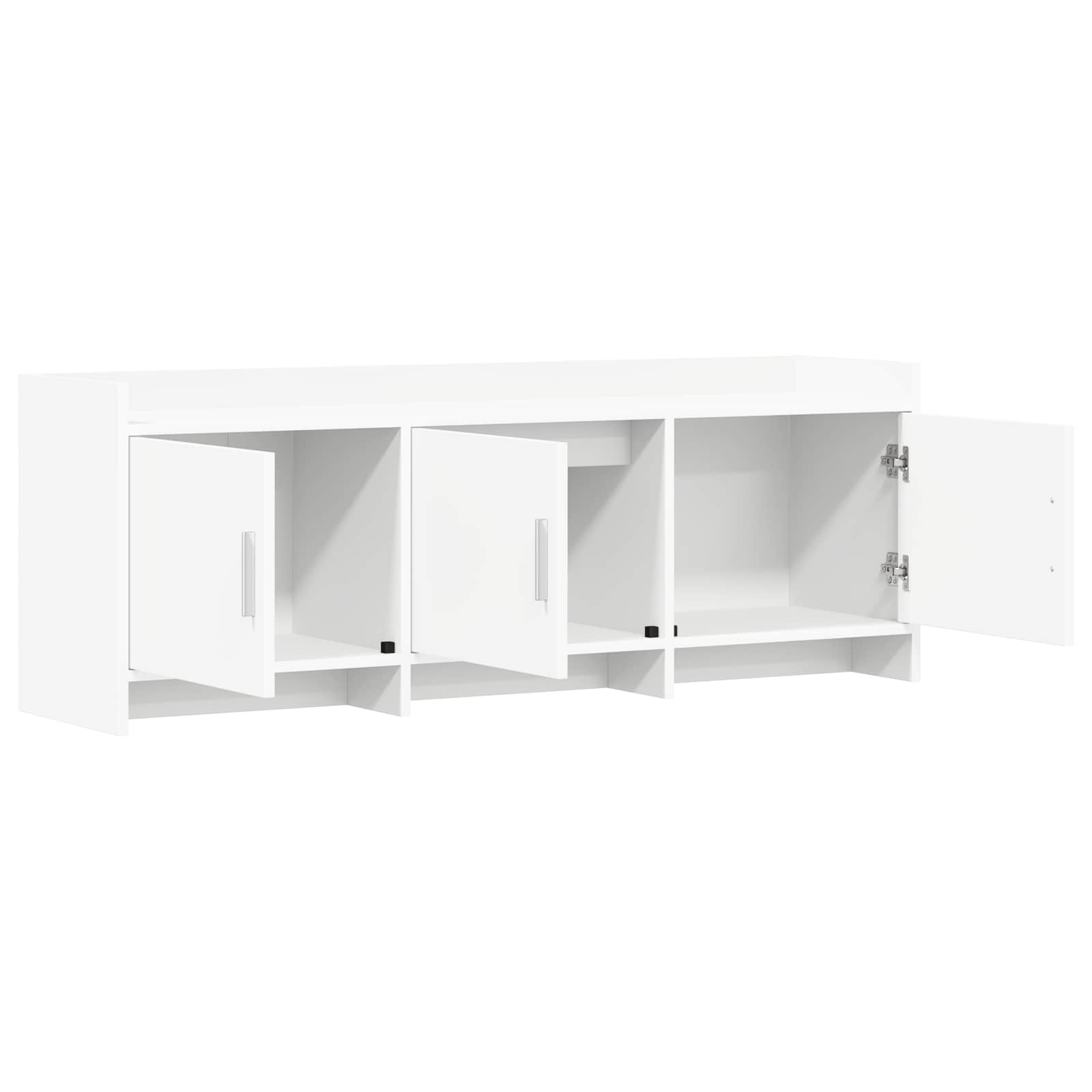 TV Cabinet 130 x 33 x 47 cm White Engineered Wood