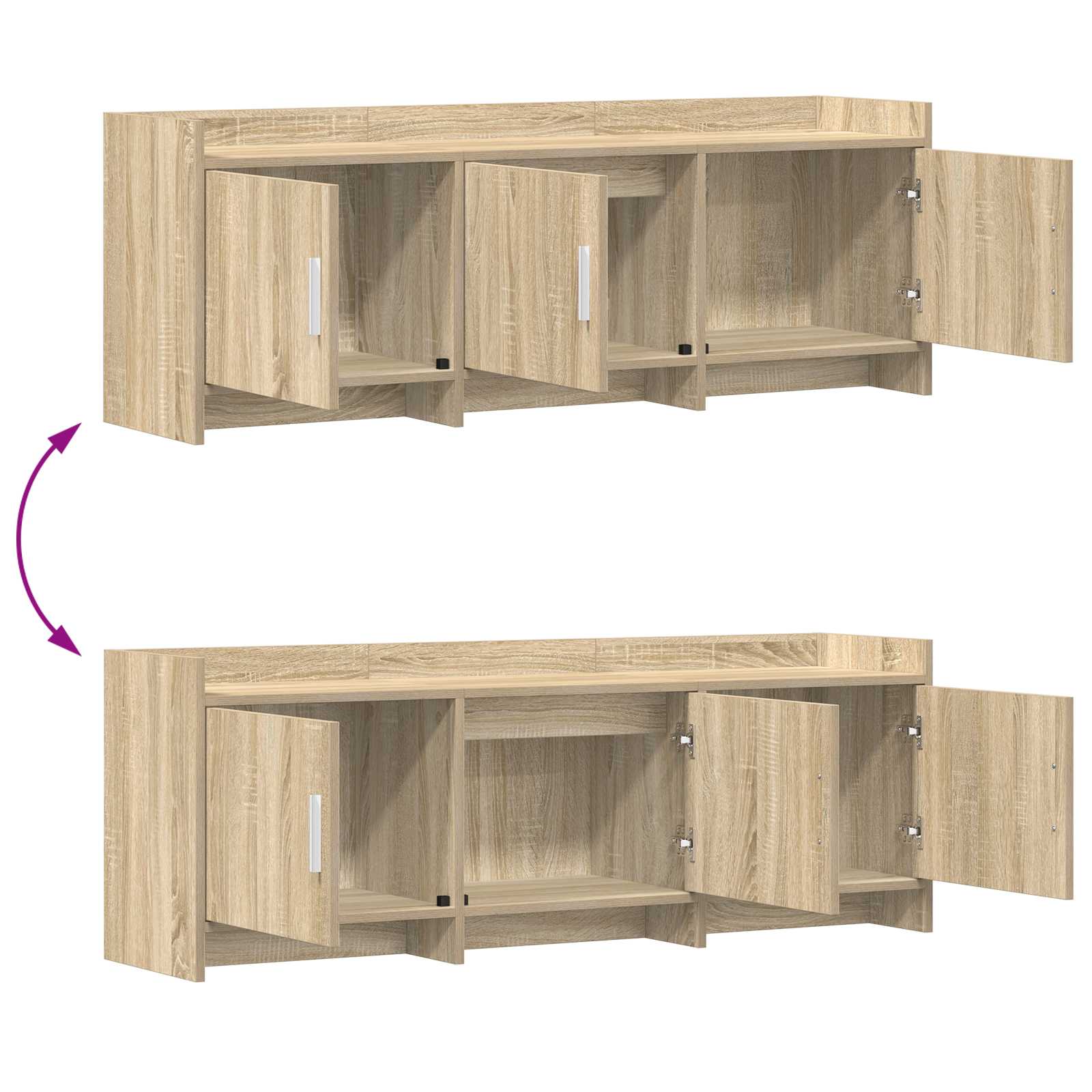 TV Cabinet 130 x 33 x 47 cm Sonoma Oak Engineered Wood