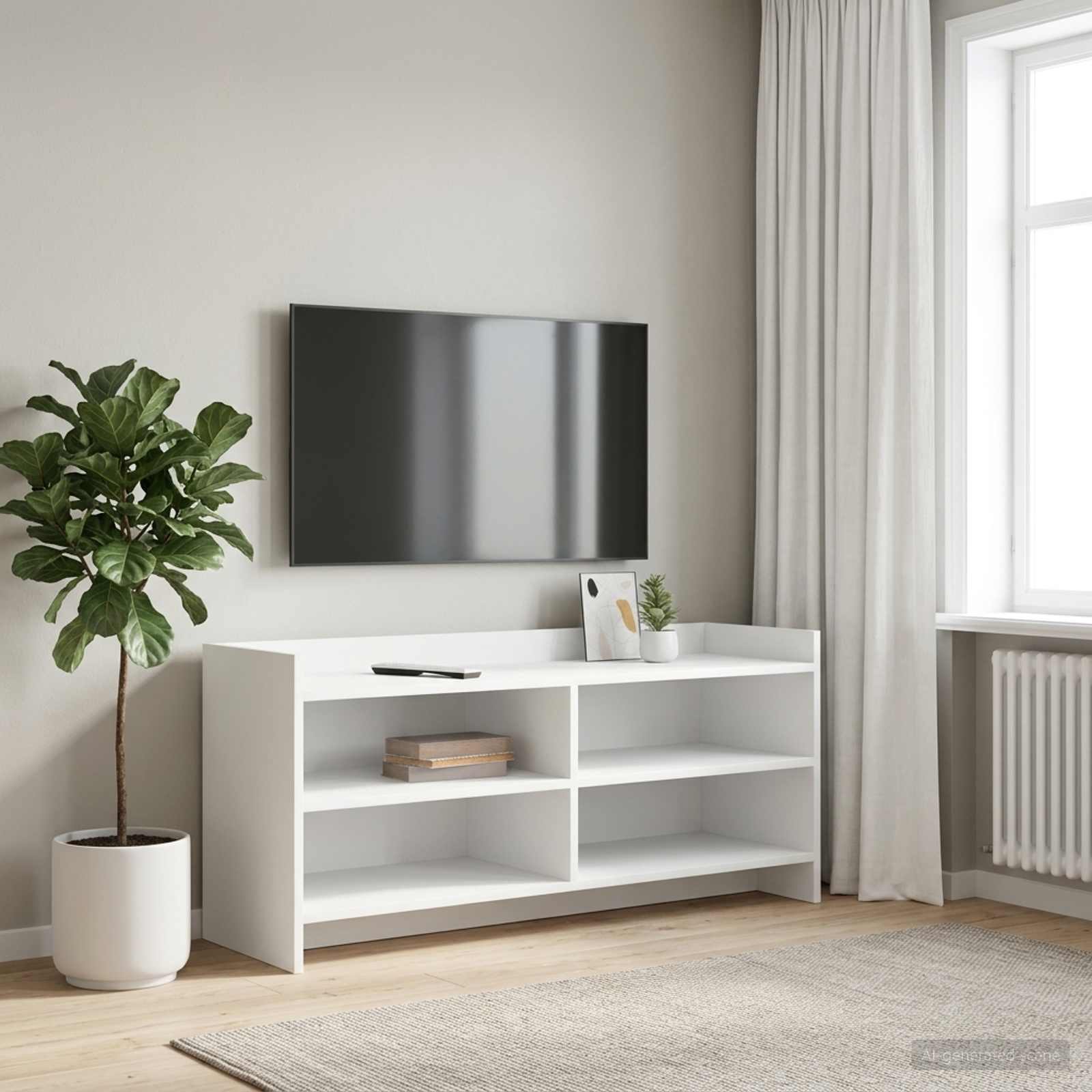 TV Cabinet 100 x 33 x 47 cm White Engineered Wood