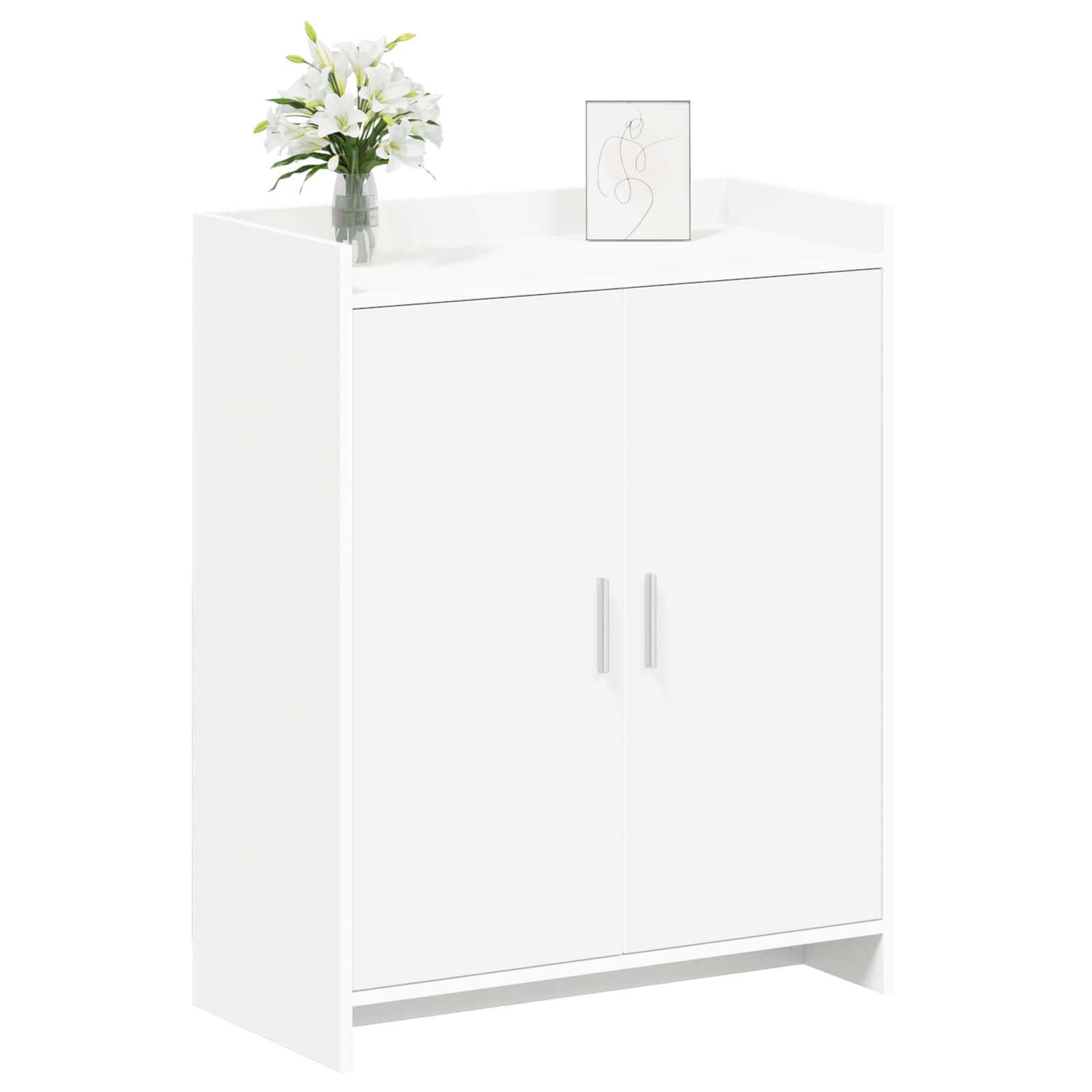 Shoe Cabinet with Door White 73.5 x 36 x 92 cm Engineered Wood