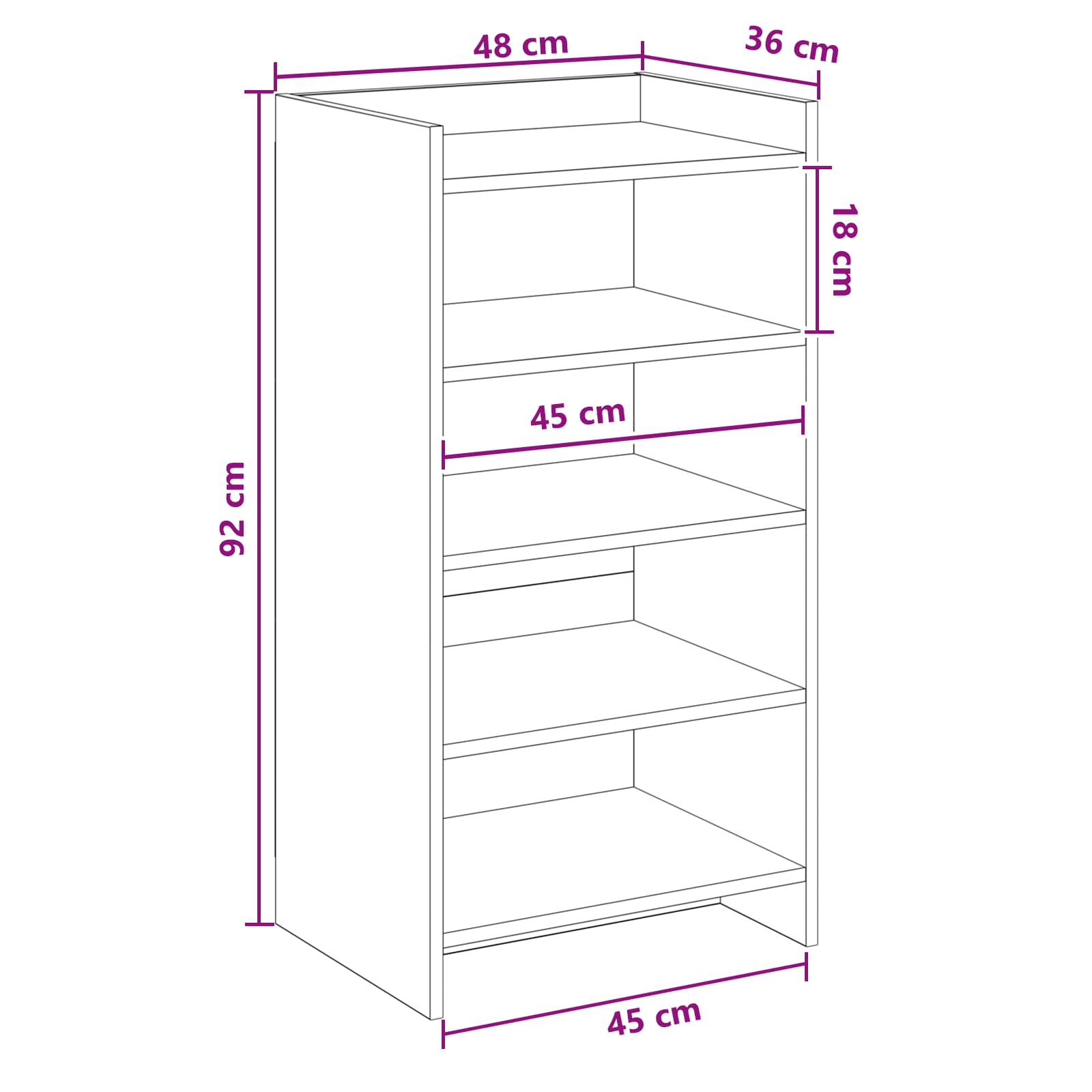 Shoe Cabinet Sonoma Oak 48 x 36 x 92 cm Engineered Wood