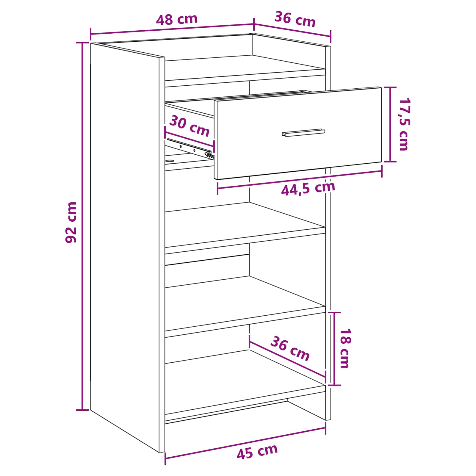Shoe Cabinet Sonoma Oak 48 x 36 x 92 cm Engineered Wood