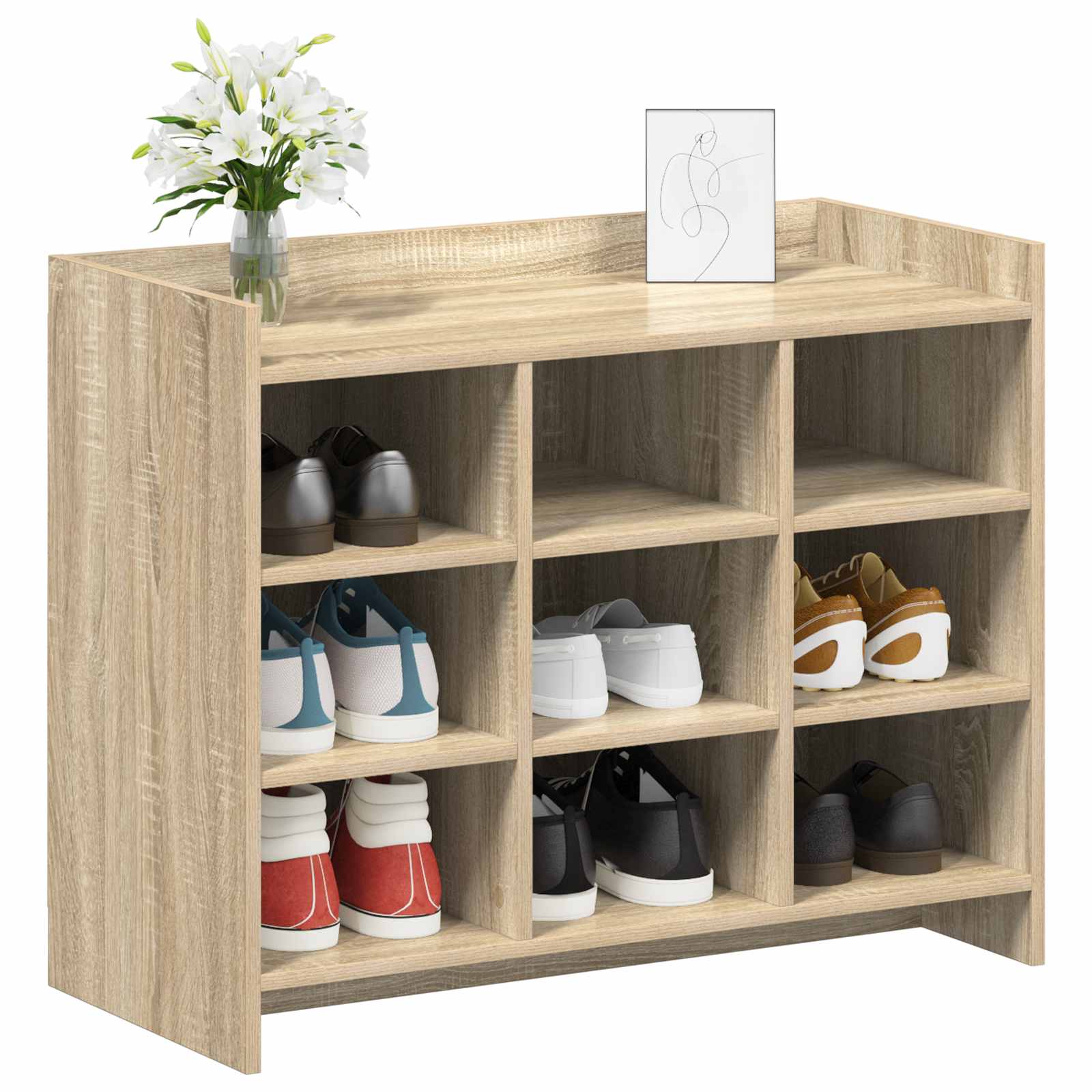 Shoe Cabinet Sonoma Oak 85 x 39.5 x 70 cm Engineered Wood