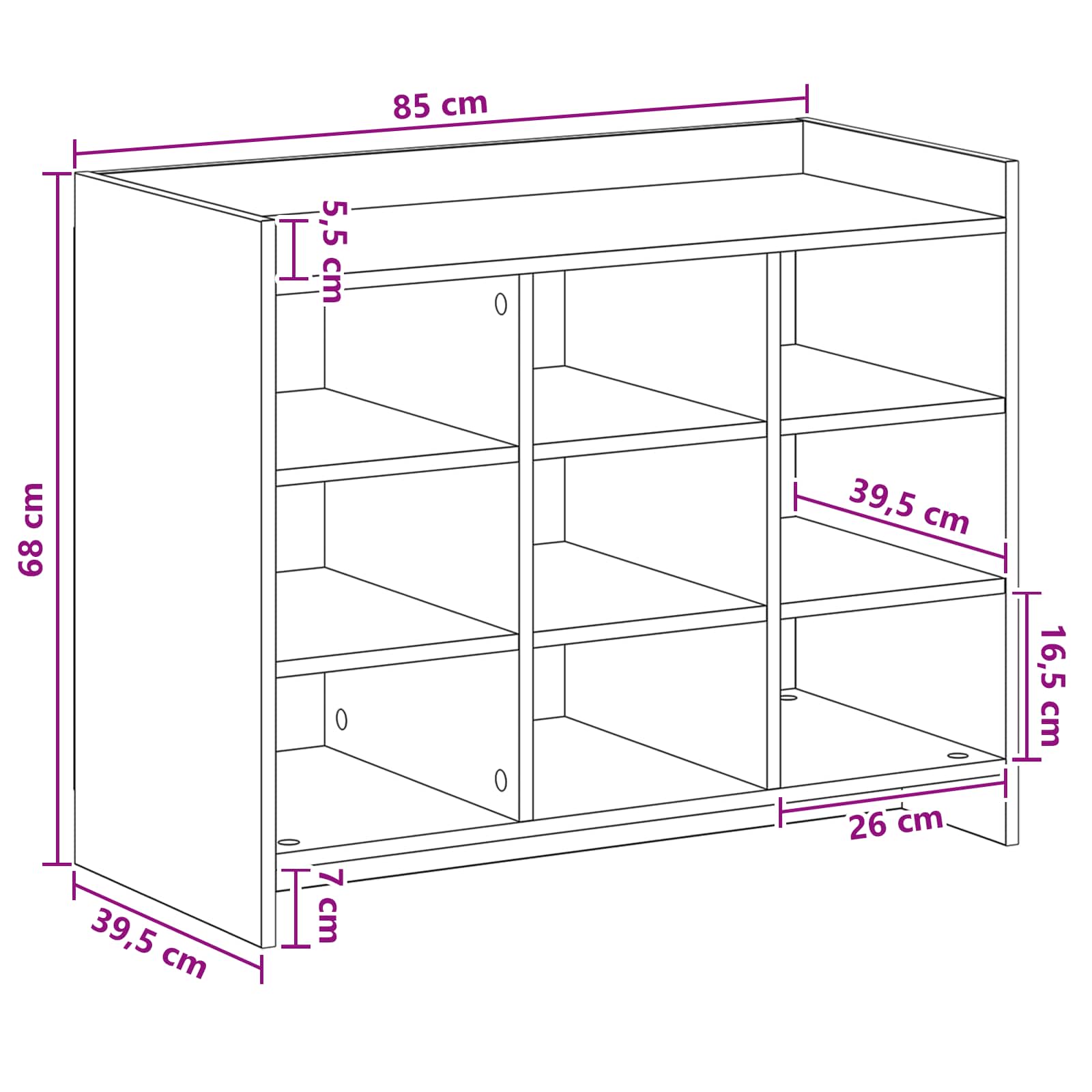 Shoe Cabinet Sonoma Oak 85 x 39.5 x 70 cm Engineered Wood