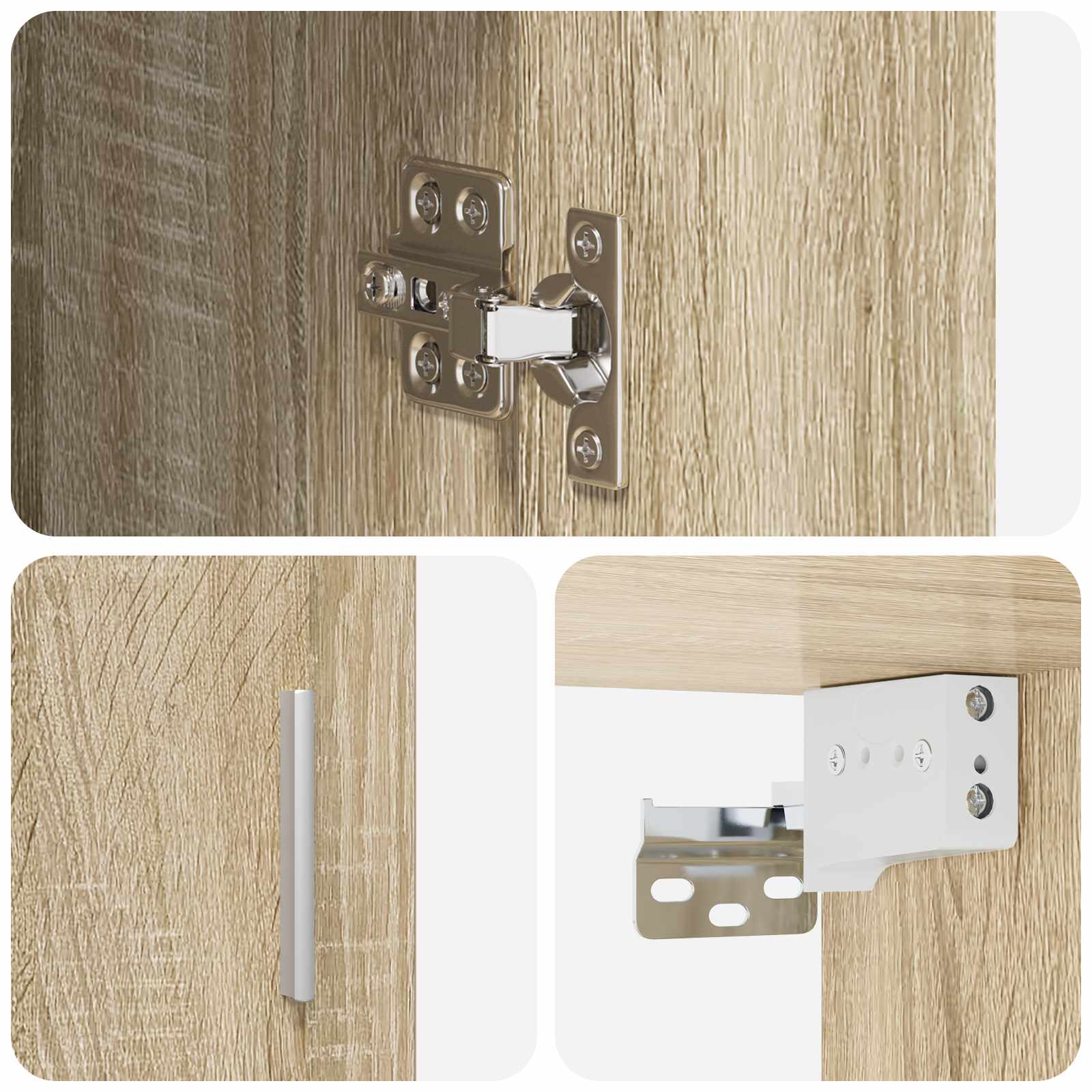 Wall Shelf Wall-Mounted Sonoma Oak 80 x 36 x 80 cm
