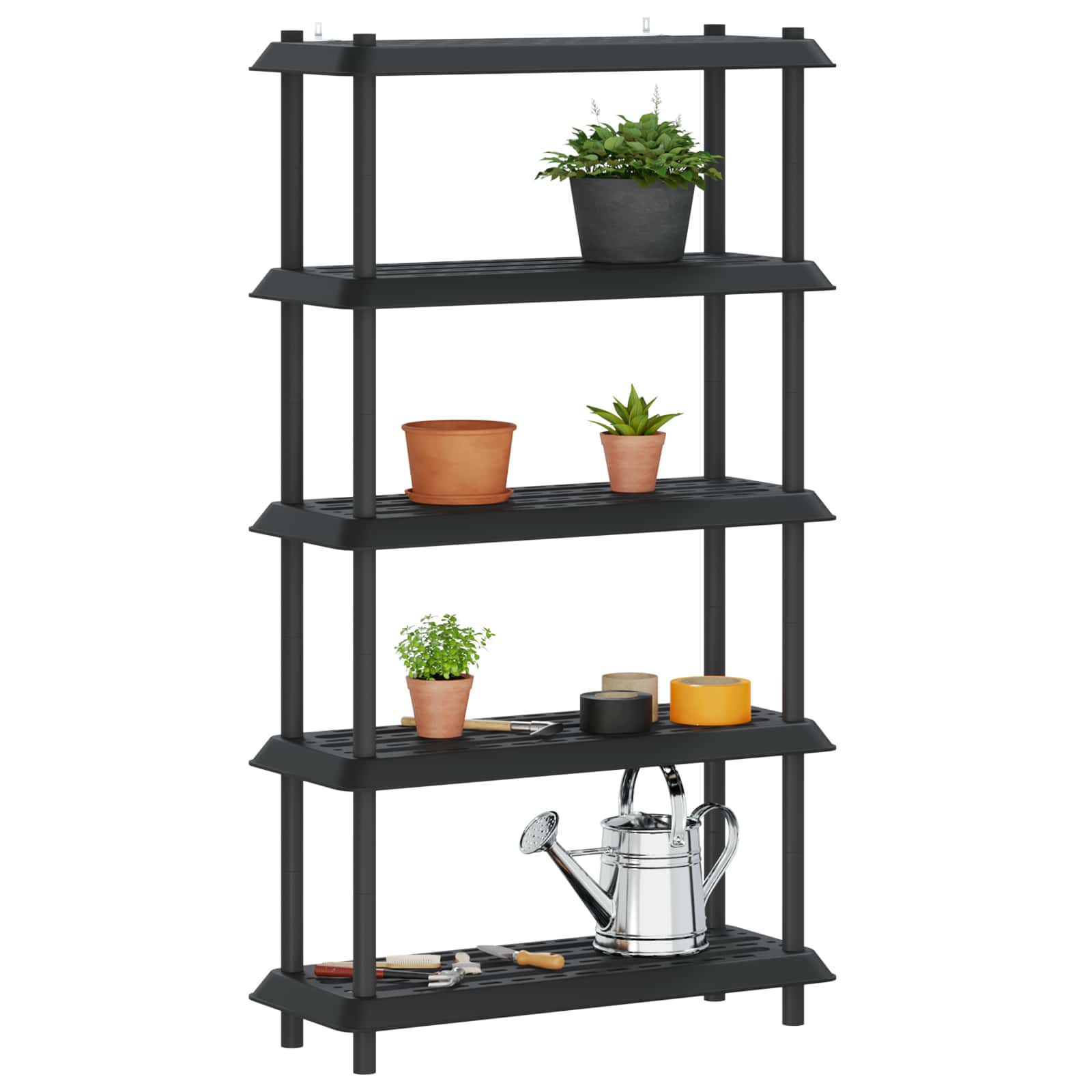 Shelving Unit 5-Tier 100 x 40 x 177 cm PP Anthracite