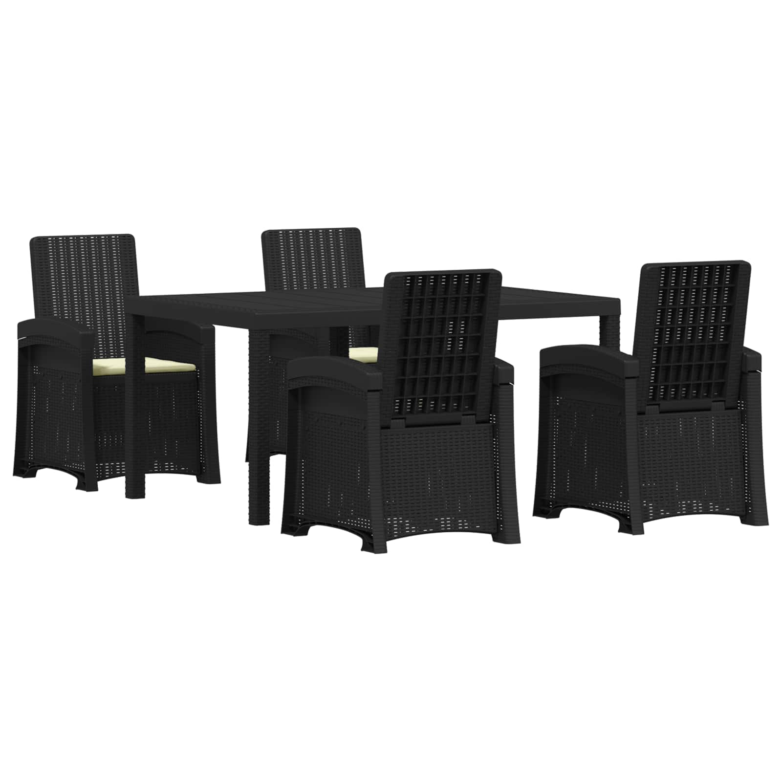 Garden Dining Set 5 pcs Anthracite and Cream PP