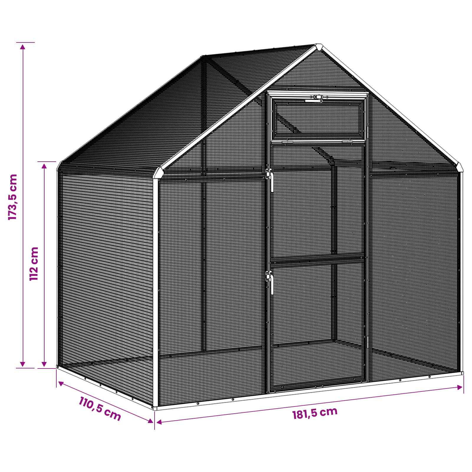 Bird Cage Silver 181.5 x 112.5 x 173.5 cm