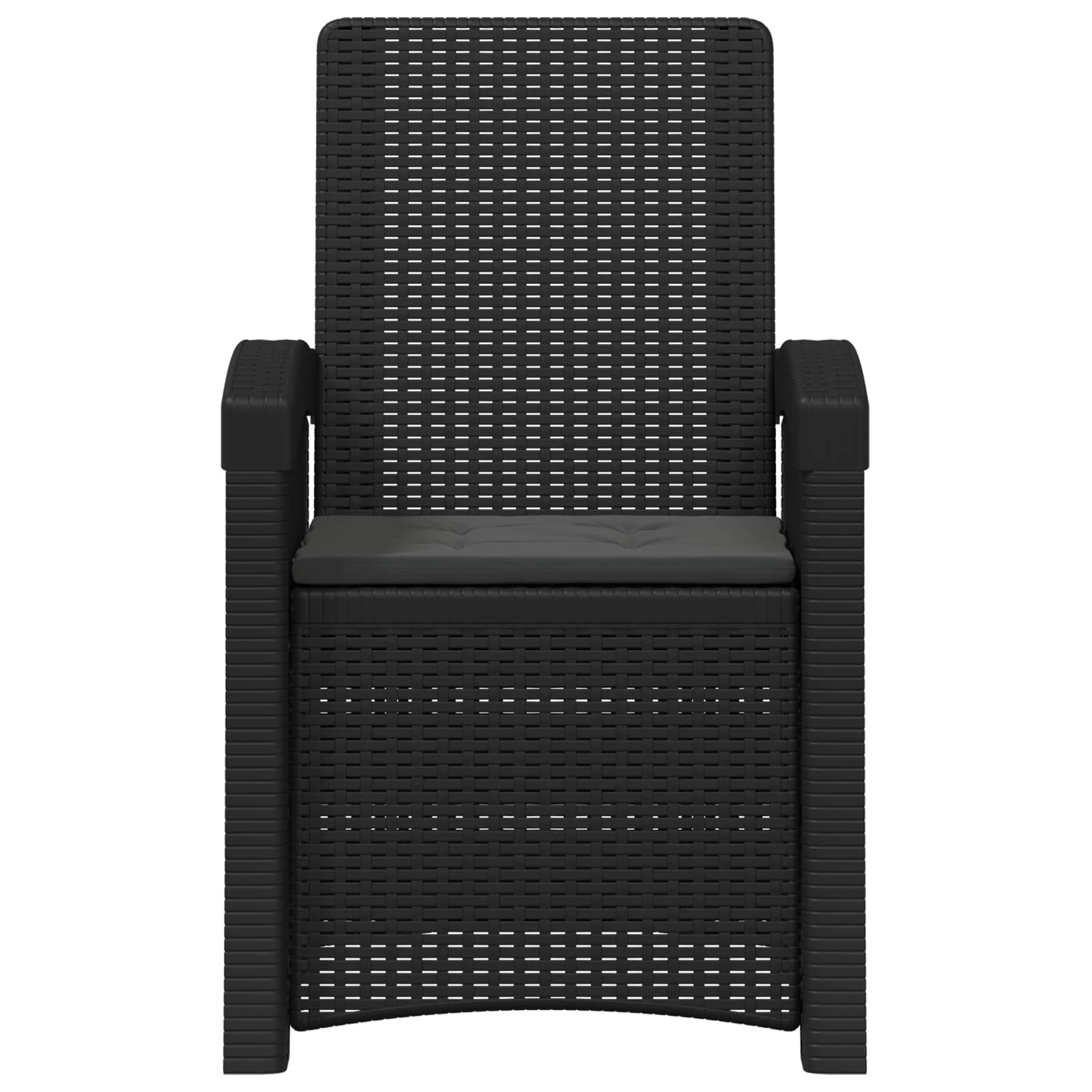 Reclining garden chair in rattan style Anthracite PP