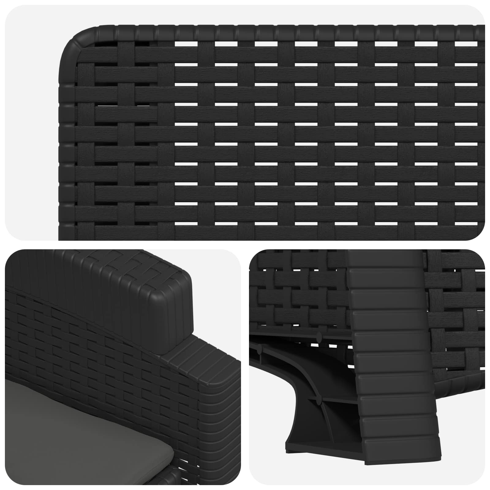 Reclining garden chair in rattan style 2 pcs Anthracite PP