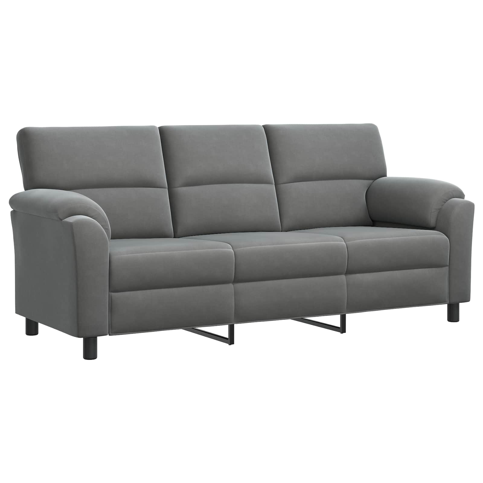 Sofa Set 2 pcs Dark Grey Velvet