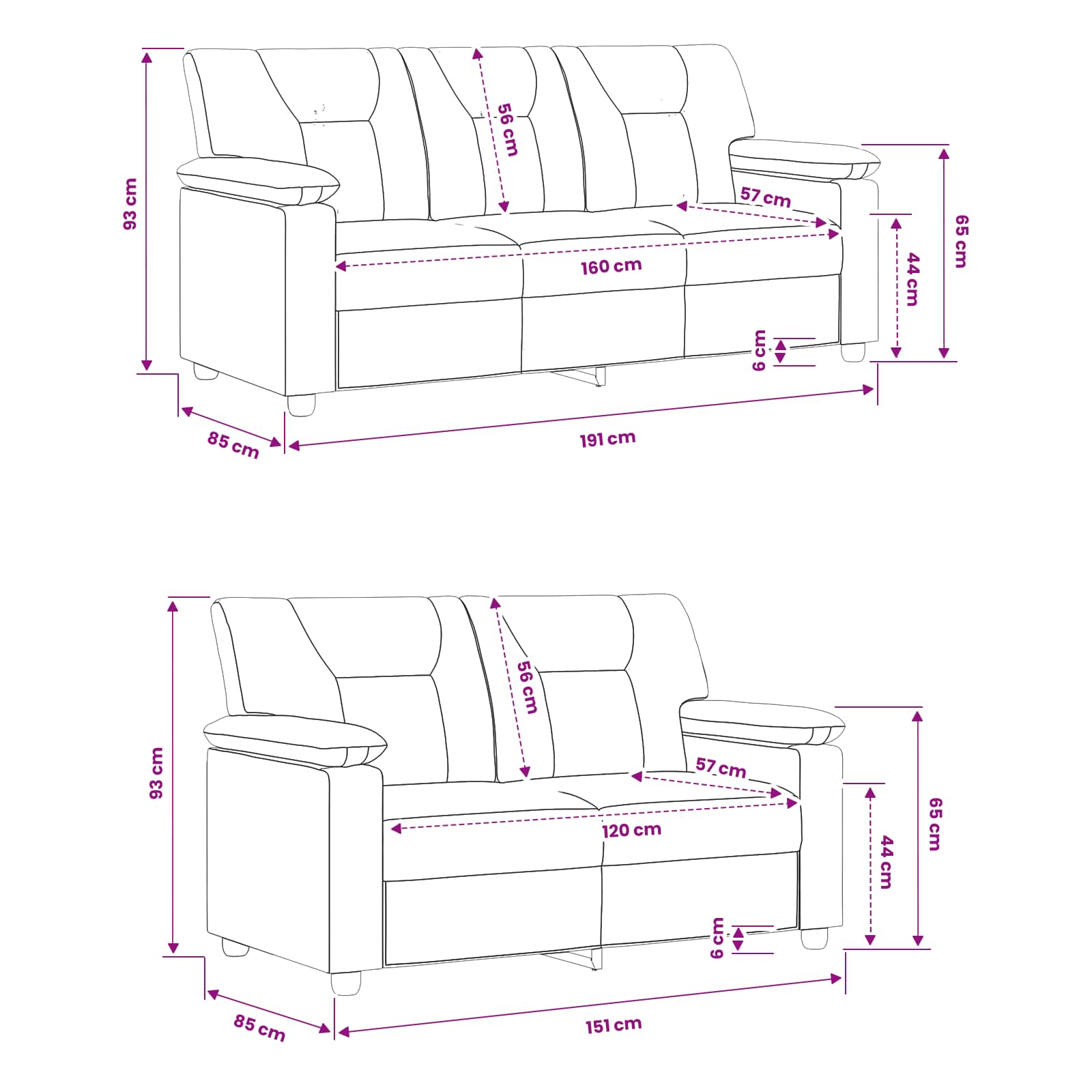 Sofa Set 2 pcs Black Faux Leather