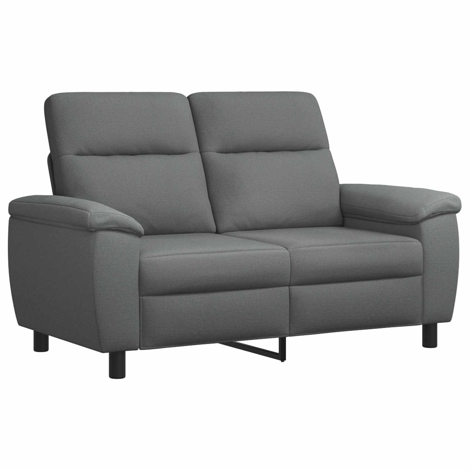 Sofa Set 2 pcs Dark Grey Fabric