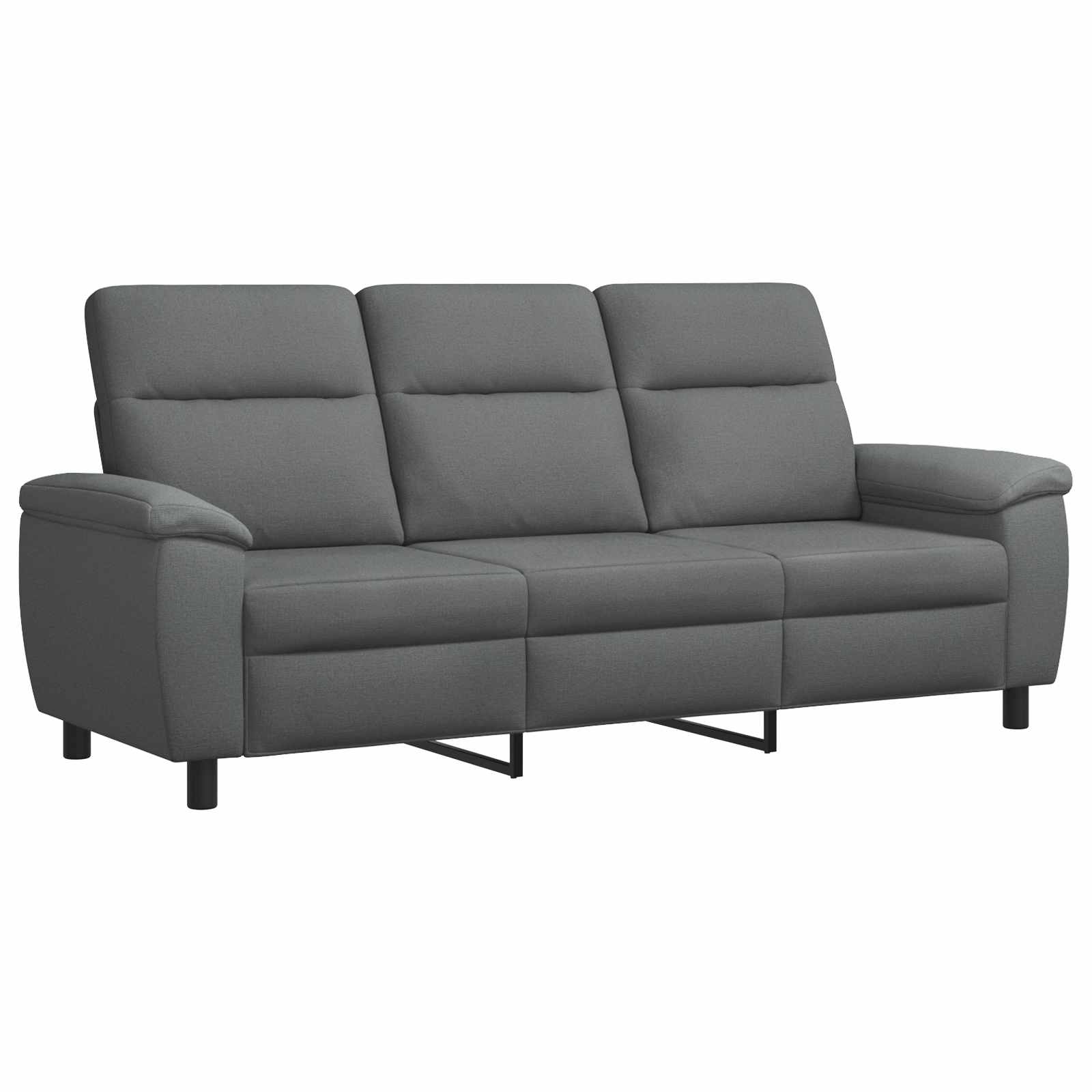 Sofa Set 2 pcs Dark Grey Fabric