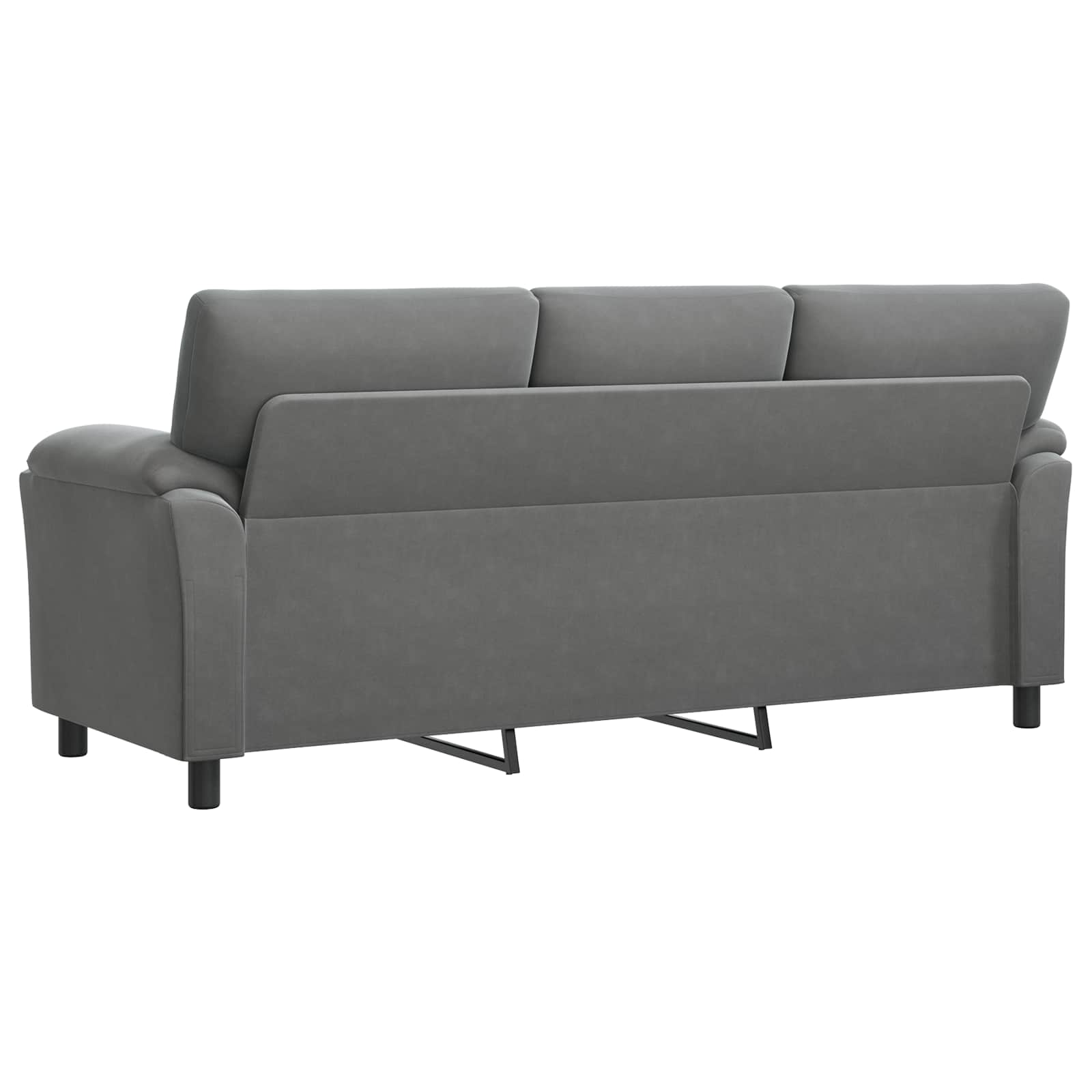 Sofa Dark Grey 214 x 85 x 93 cm Velvet
