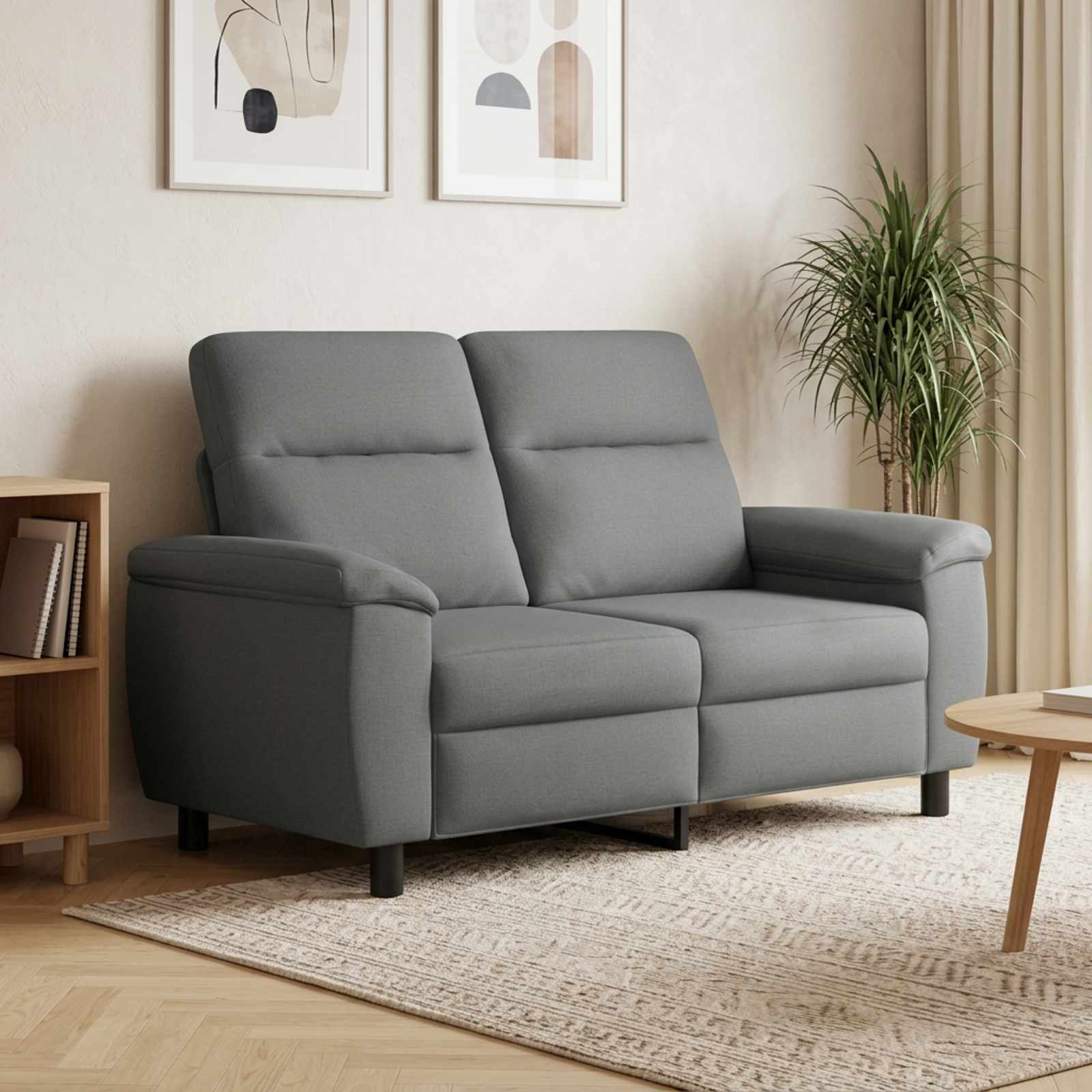 Sofa Dark Grey 158 x 90 x 95 cm Fabric