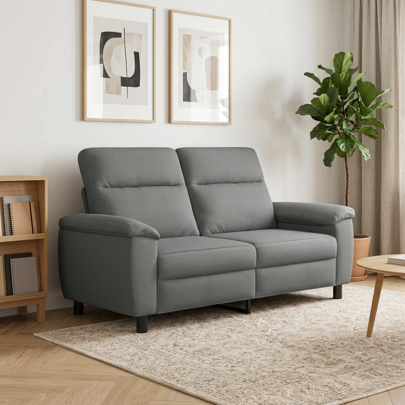 Sofa Dark Grey 178 x 90 x 95 cm Fabric