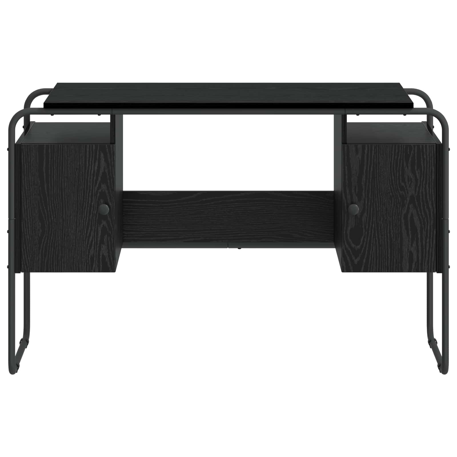 Desk with Storage Black Oak 120 x 50.5 x 75.5 cm