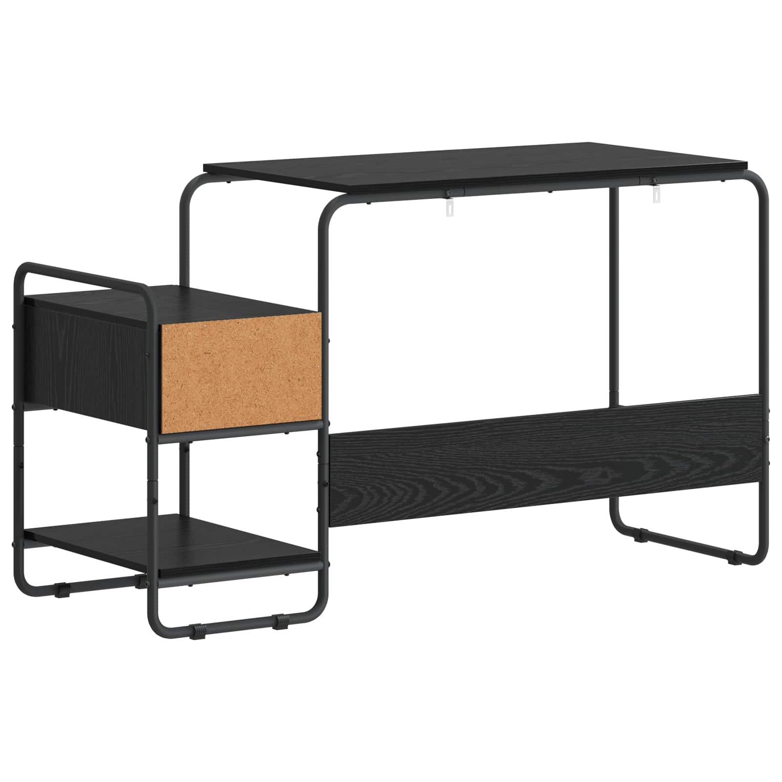 Desk with Storage Black Oak 131.5 x 50 x 75.5 cm