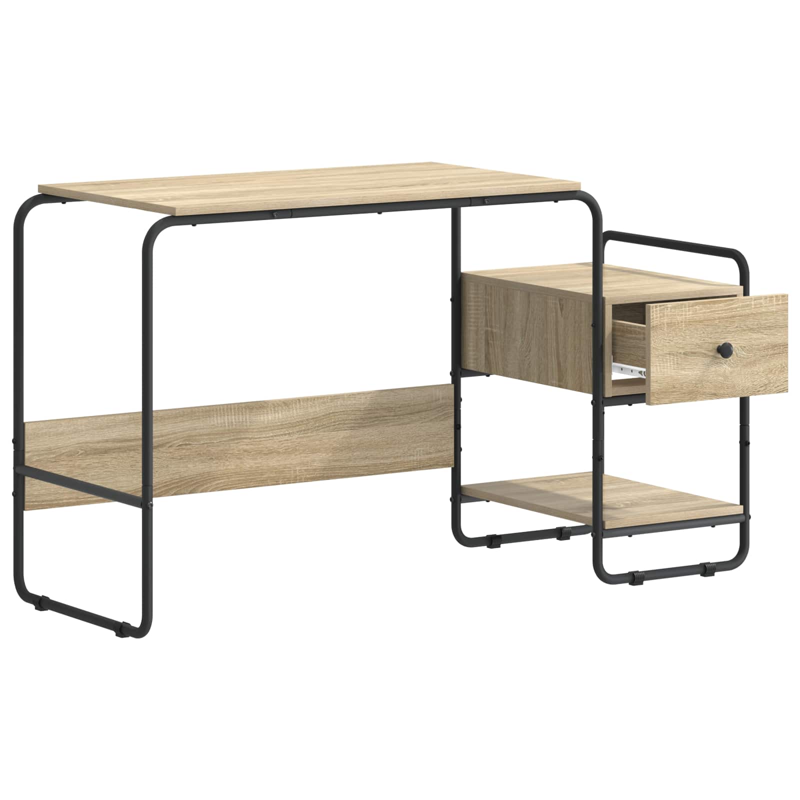 Desk with Storage Sonoma Oak 131.5 x 50 x 75.5 cm