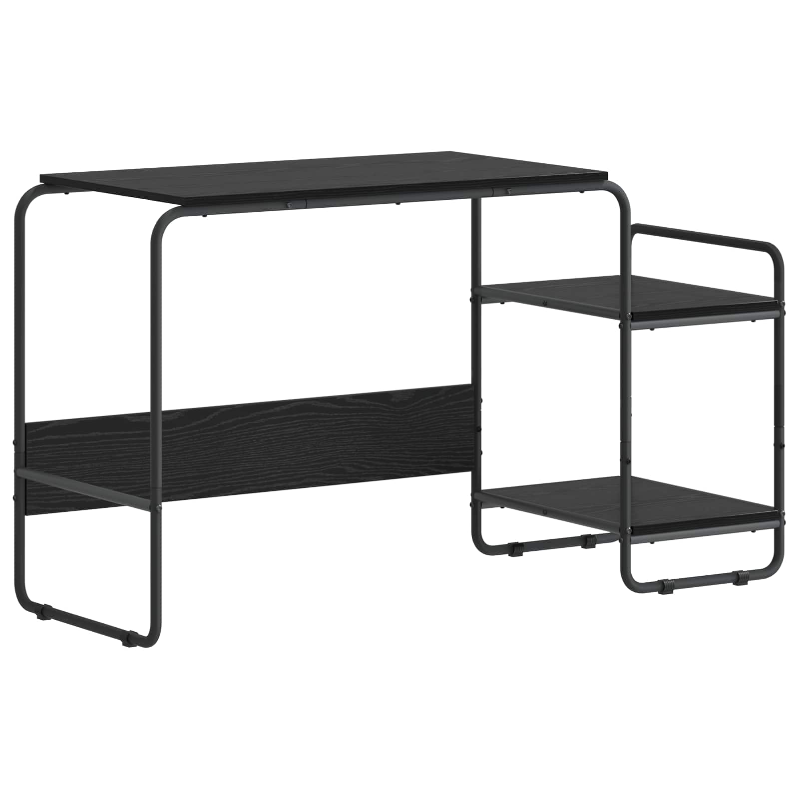 Desk with Storage Black Oak 131.5 x 50 x 75.5 cm