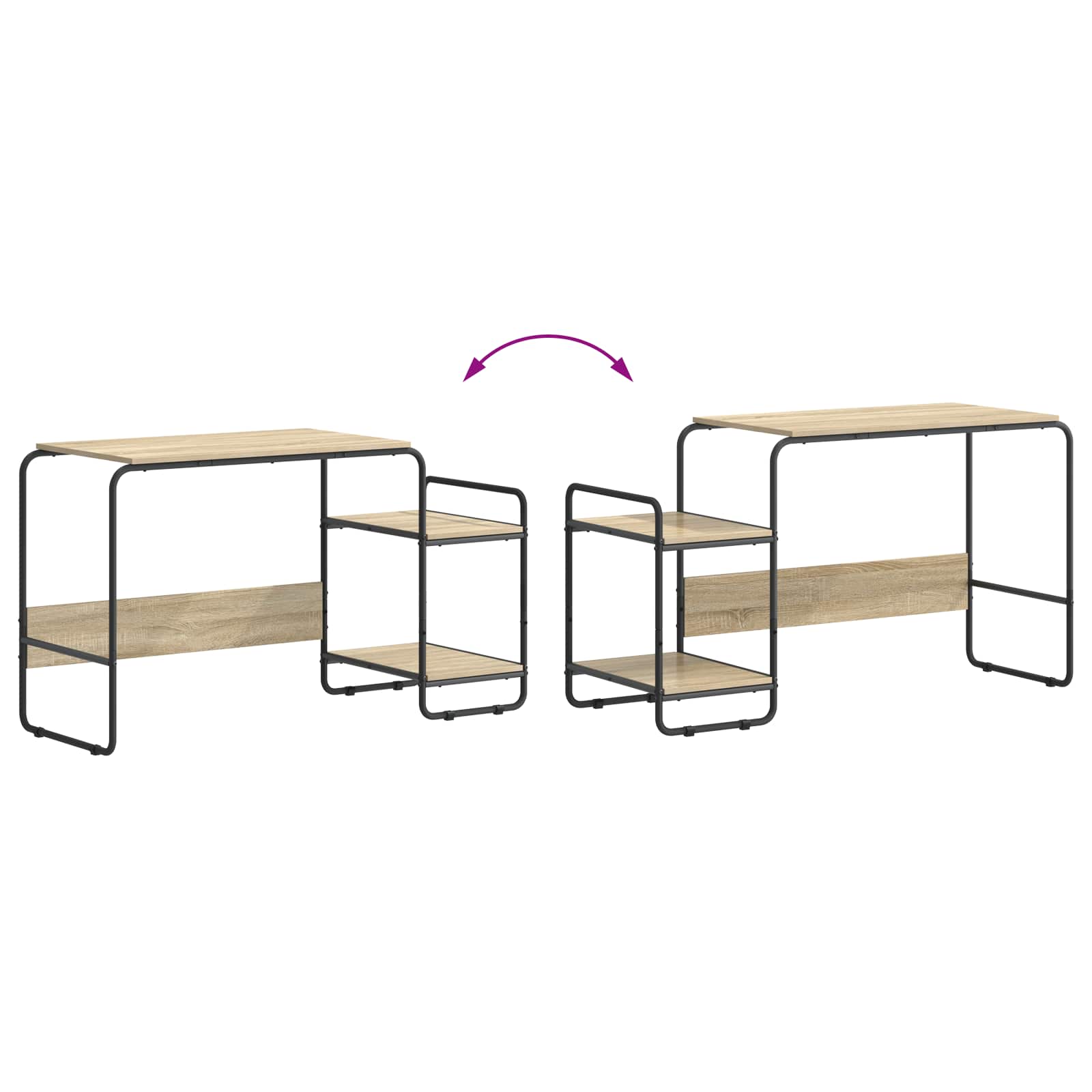Desk with Storage Sonoma Oak 131.5 x 50 x 75.5 cm