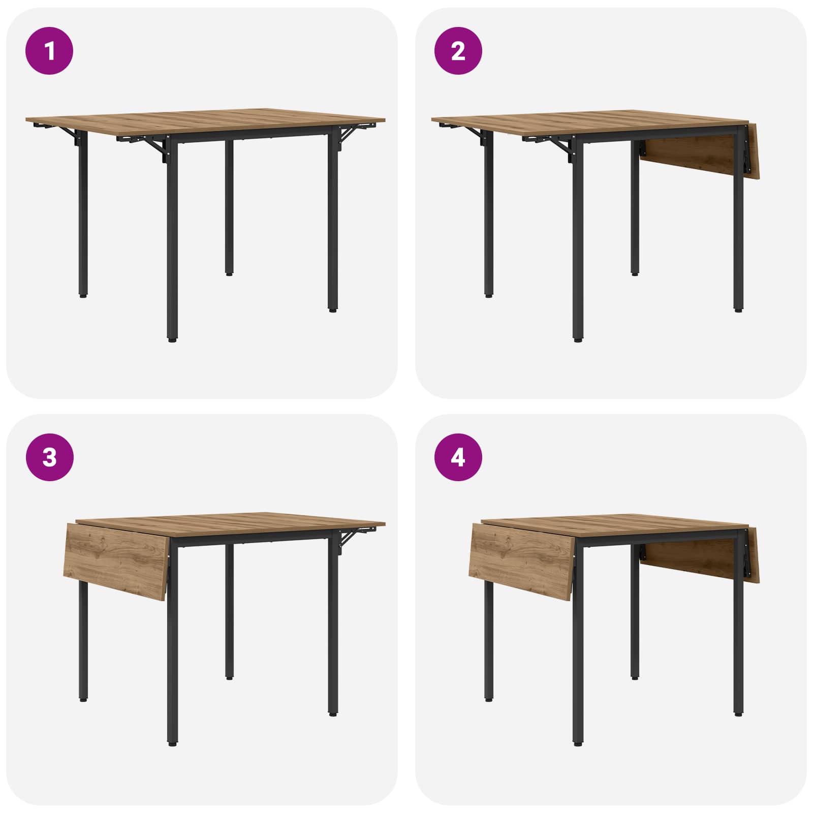 Extendable dining table 120 x 81.5 x 75 cm Engineered Wood