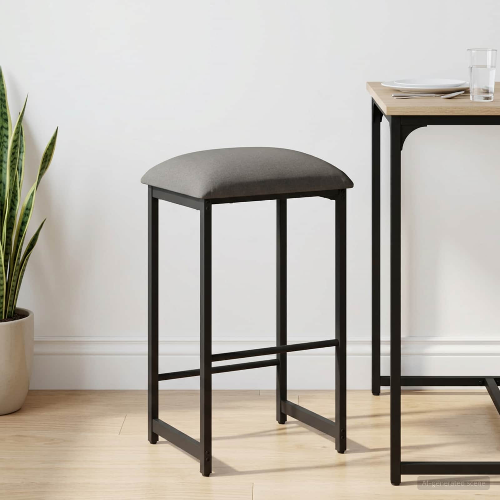 Bar Stool Dark Grey 40 x 32 x 74 cm Engineered Wood