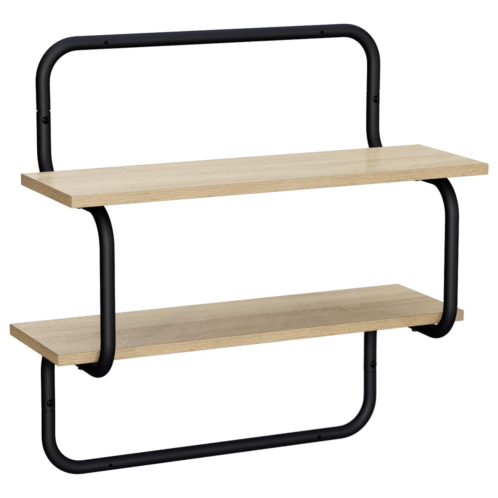 2-Tier Wall Shelf Sonoma Oak 60 x 24.5 x 61 cm Engineered Wood