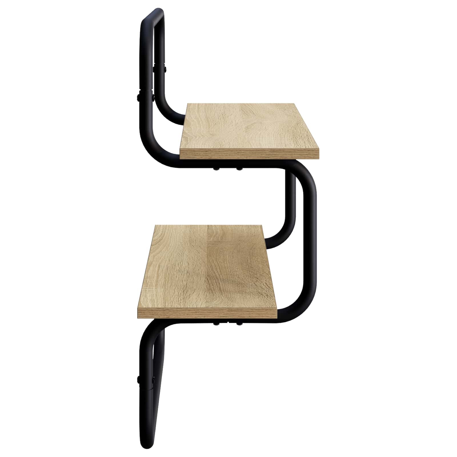 2-Tier Wall Shelf Sonoma Oak 60 x 24.5 x 61 cm Engineered Wood