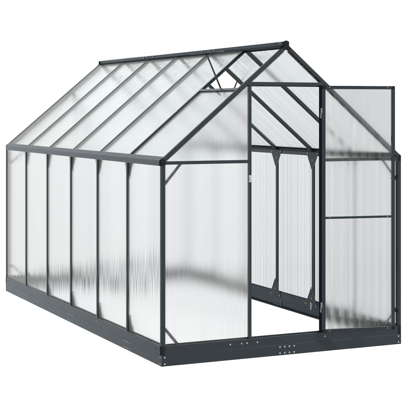 Garden Greenhouse with Door Anthracite 183.5 x 363.5 x 207 cm