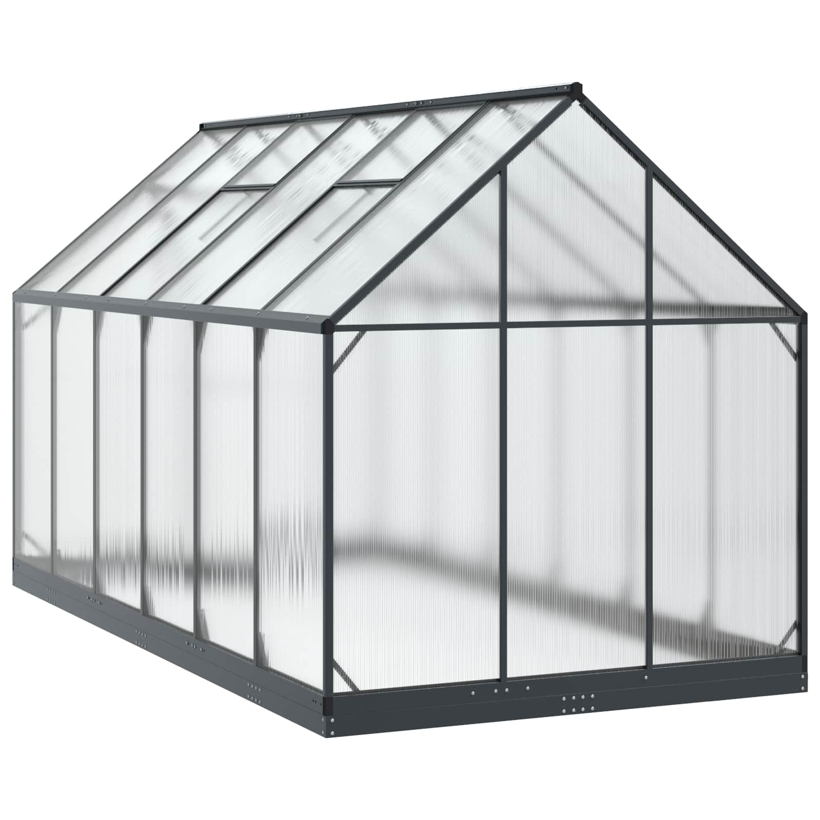 Garden Greenhouse with Door Anthracite 183.5 x 363.5 x 207 cm