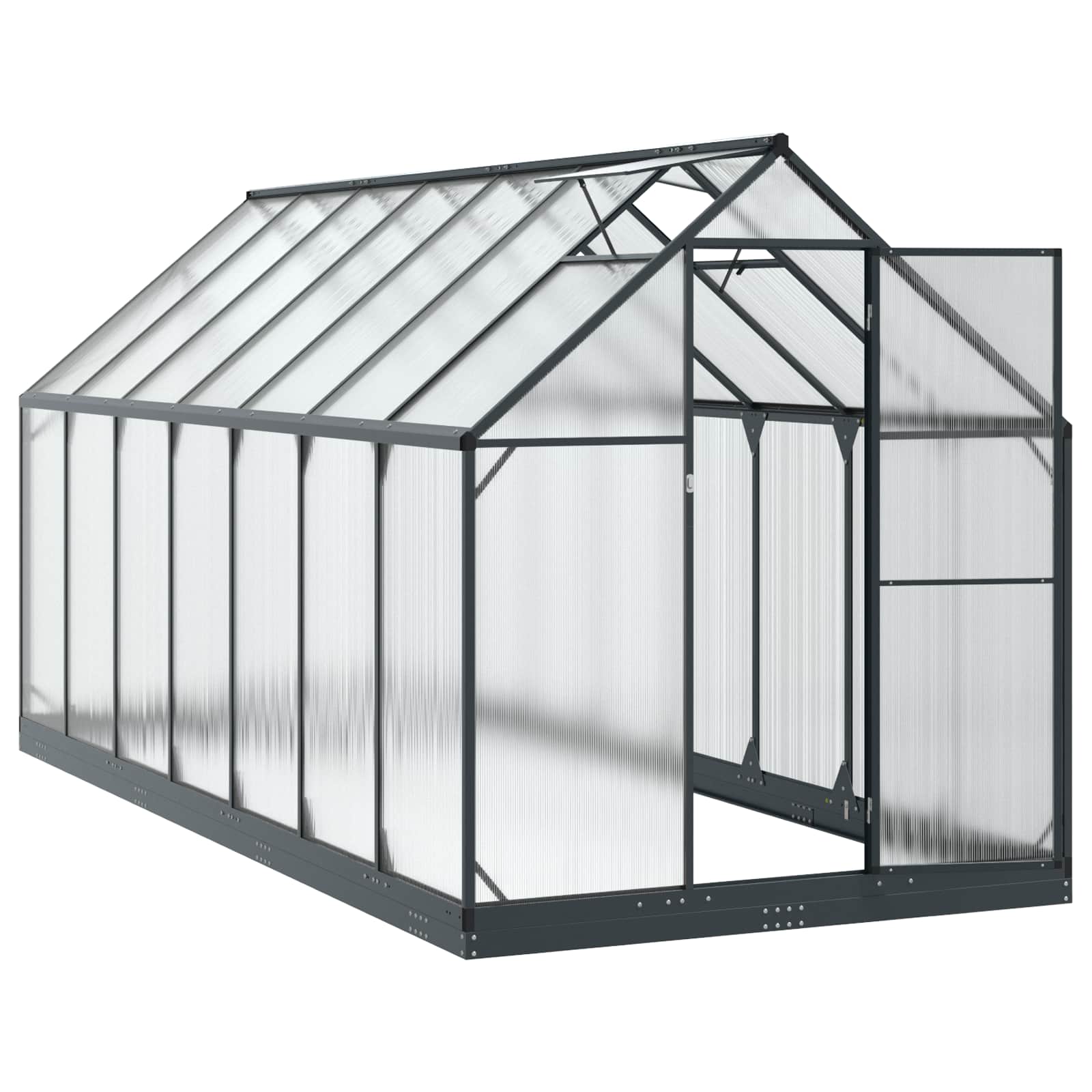 Garden Greenhouse with Door Anthracite 183.5 x 423.5 x 207 cm