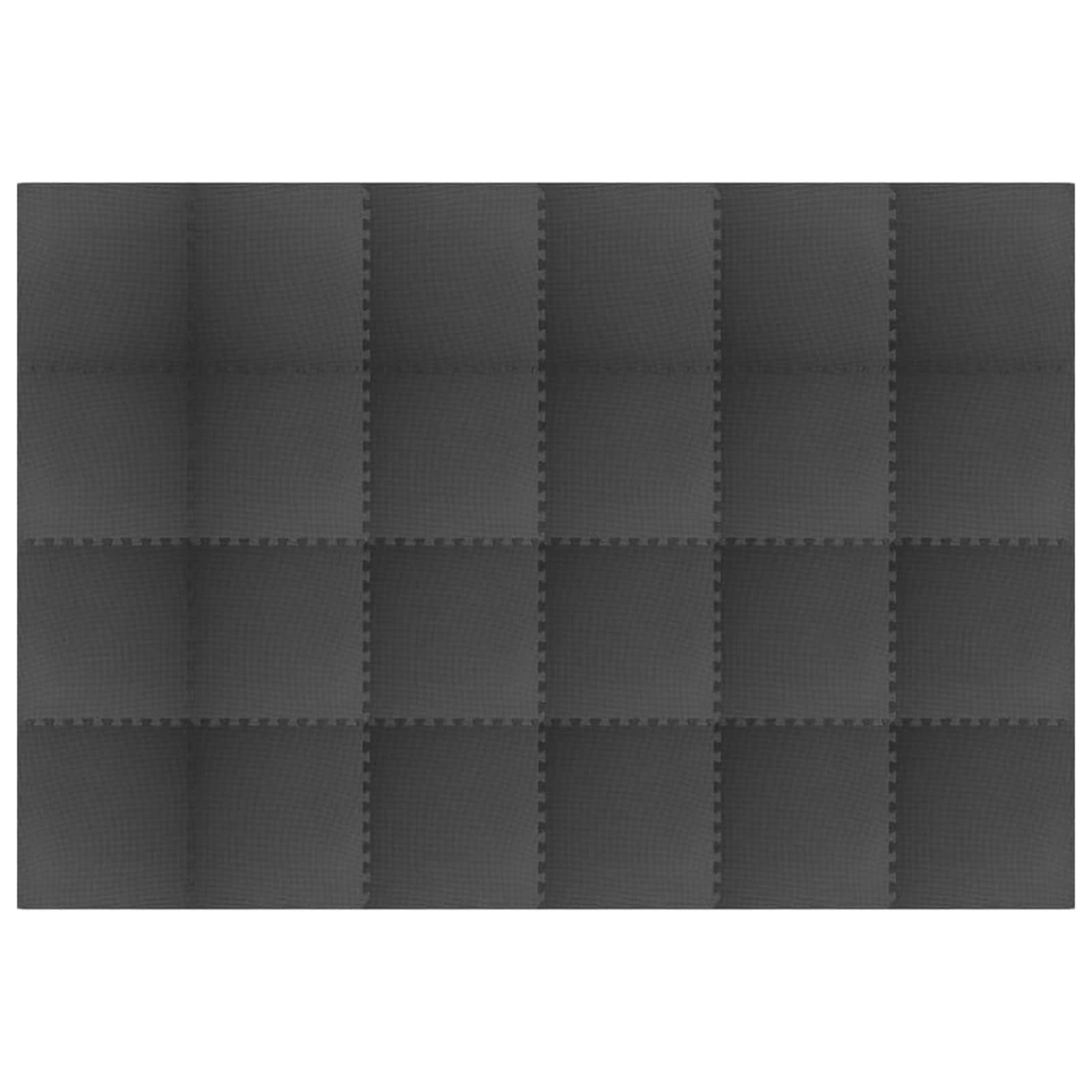 Pool Ground Mat 24 pcs Black 8.64 ㎡ EVA Foam