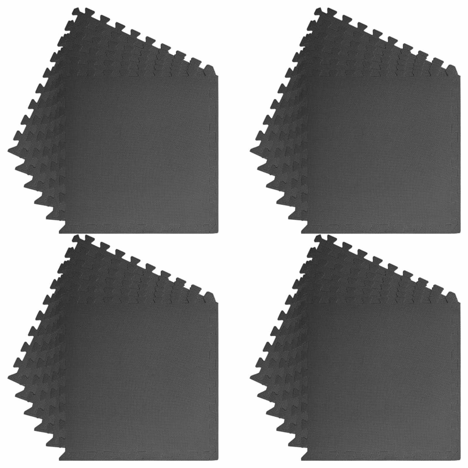 Pool Ground Mat 24 pcs Black 8.64 ㎡ EVA Foam