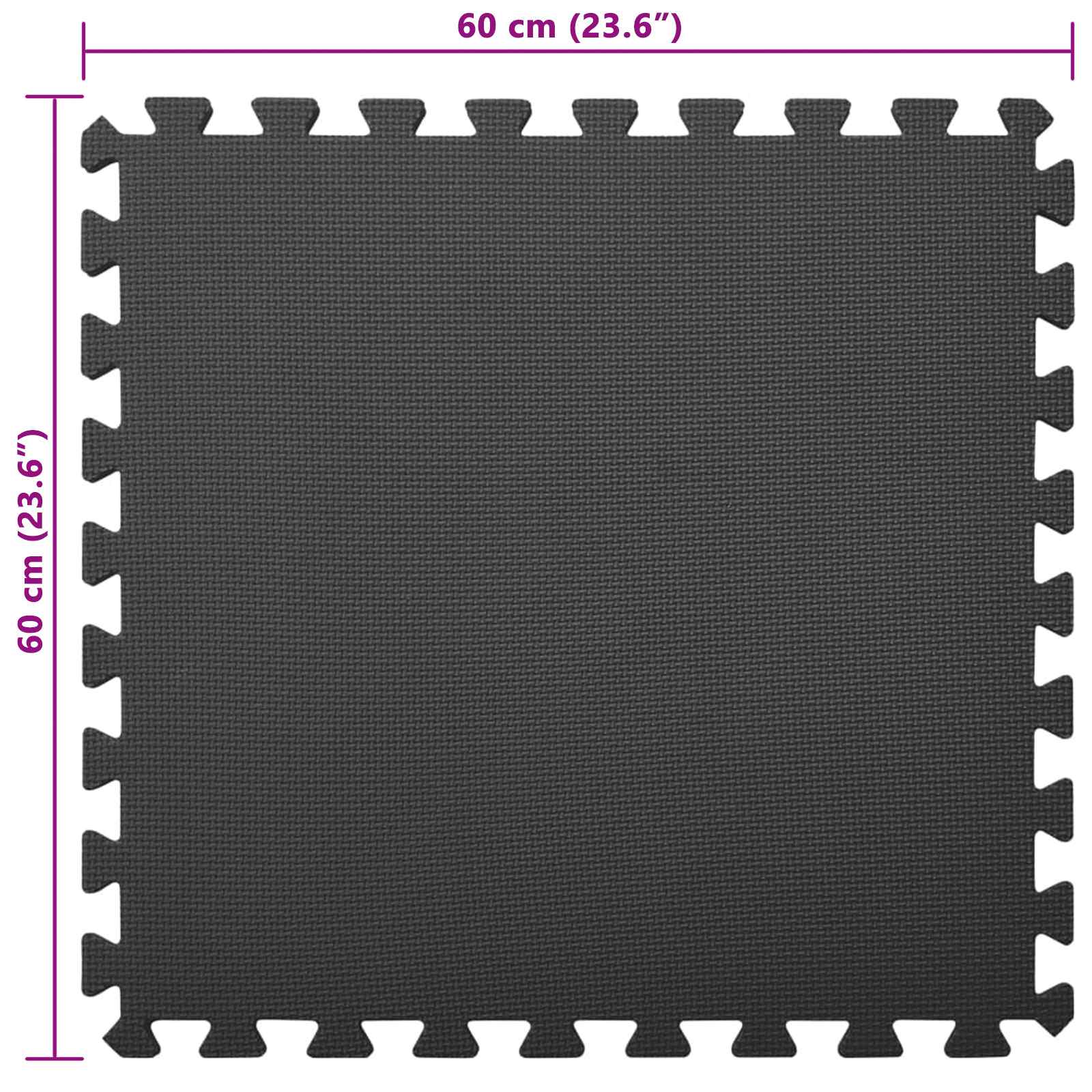 Pool Ground Mat 24 pcs Black 8.64 ㎡ EVA Foam