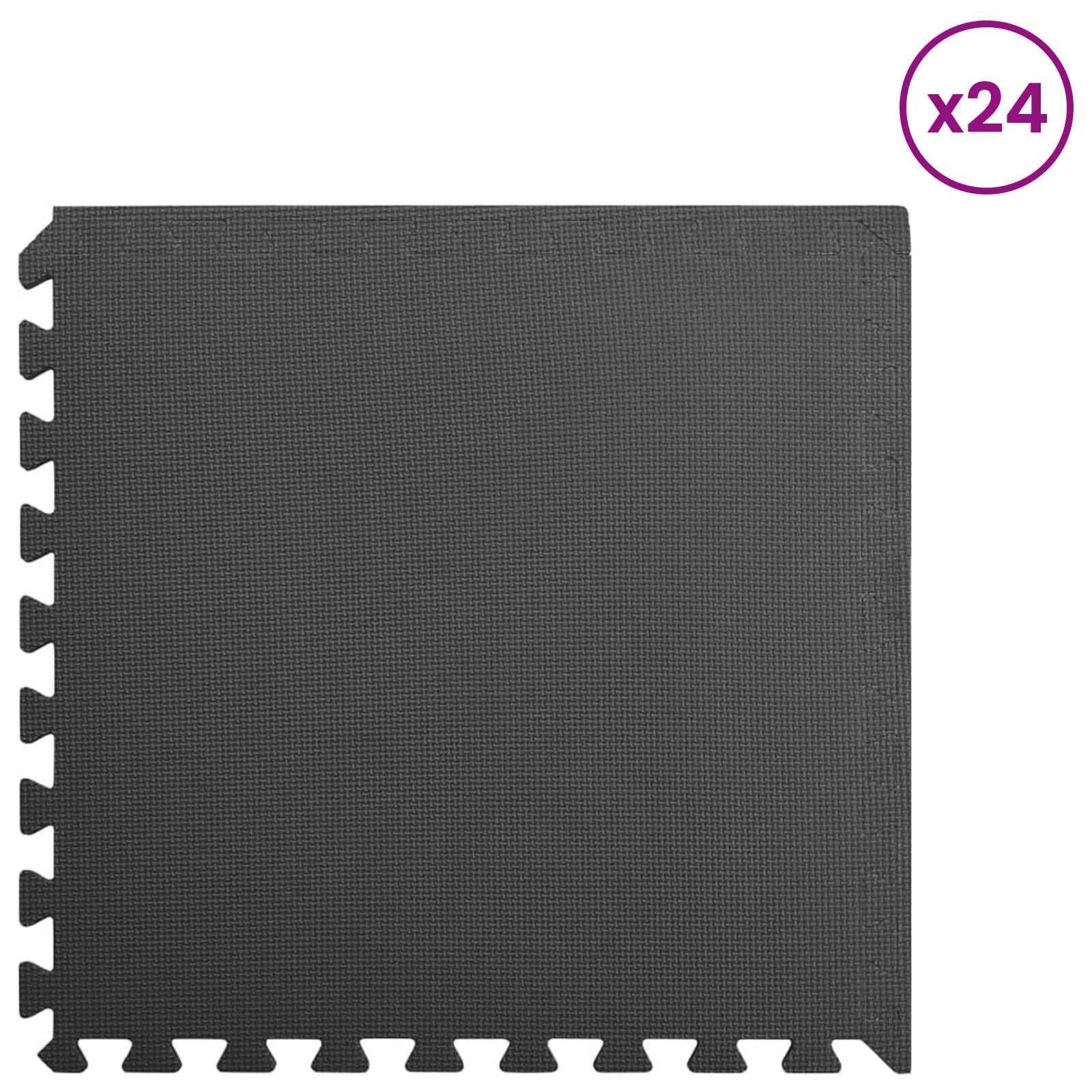 Pool Ground Mat 24 pcs Black 8.64 ㎡ EVA Foam