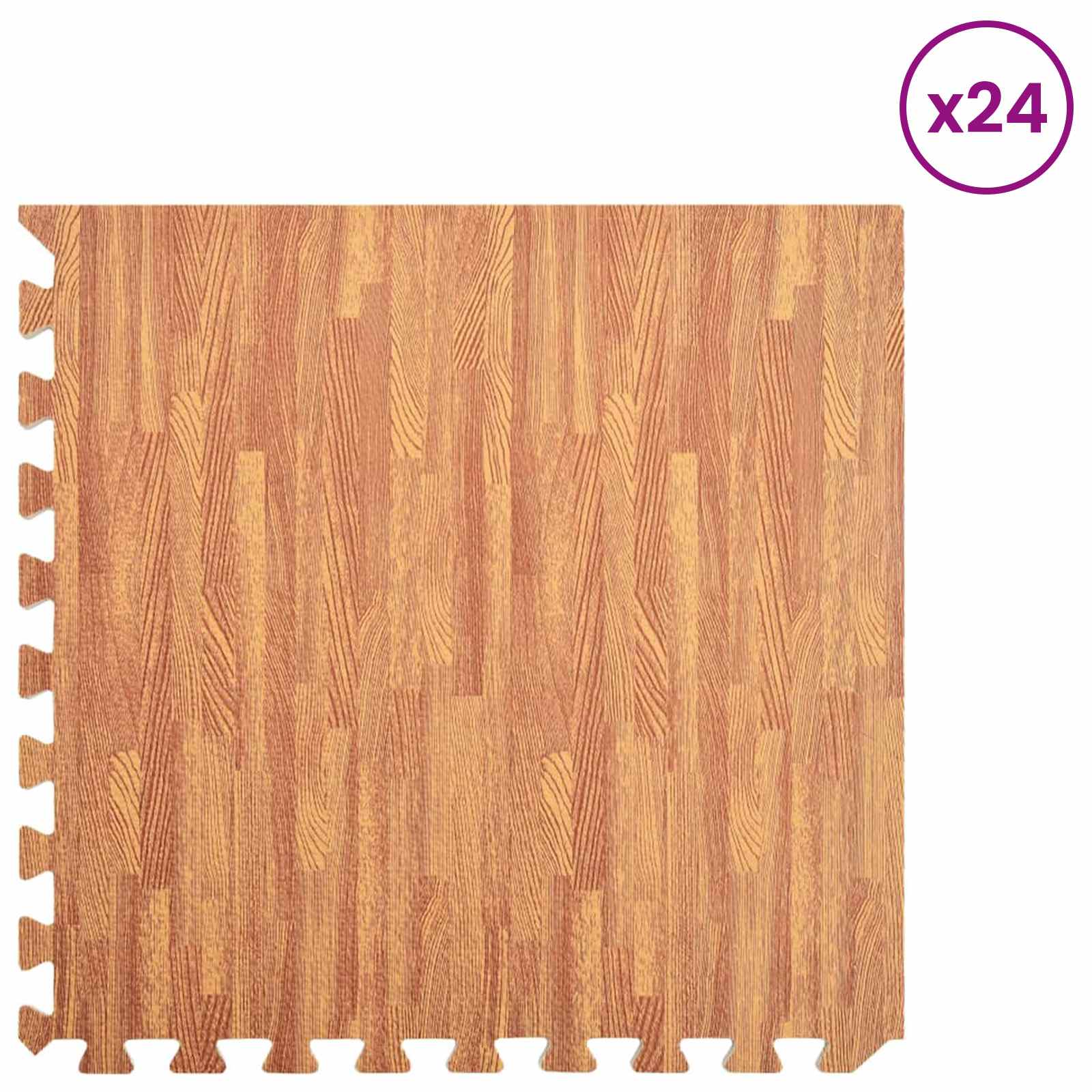 Pool Ground Mat 24 pcs Wood 8.64 ㎡ EVA Foam