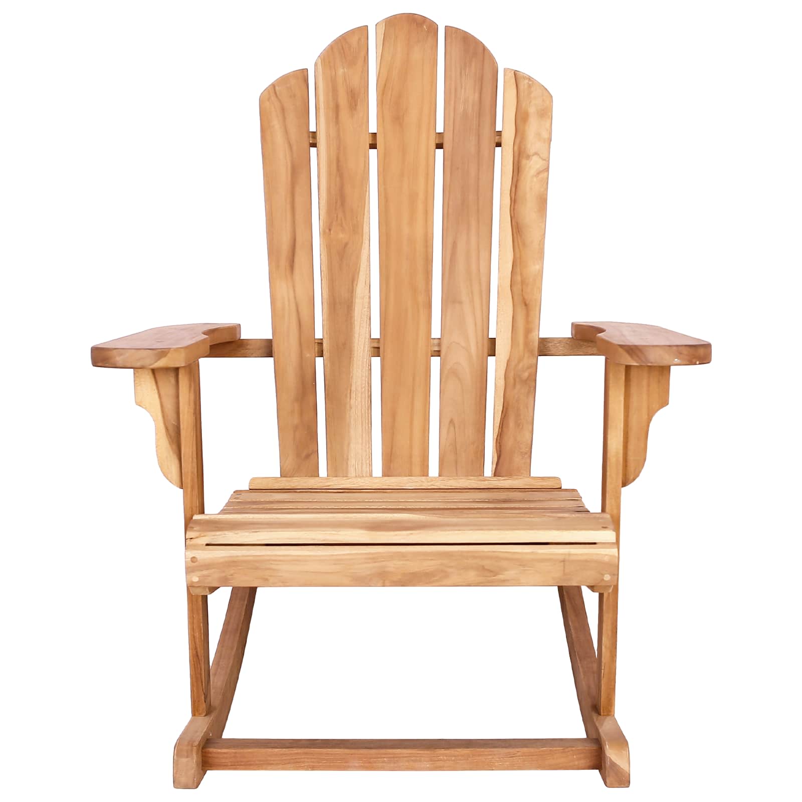 Garden Adirondack Rocking Chair Natural Solid Teak wood