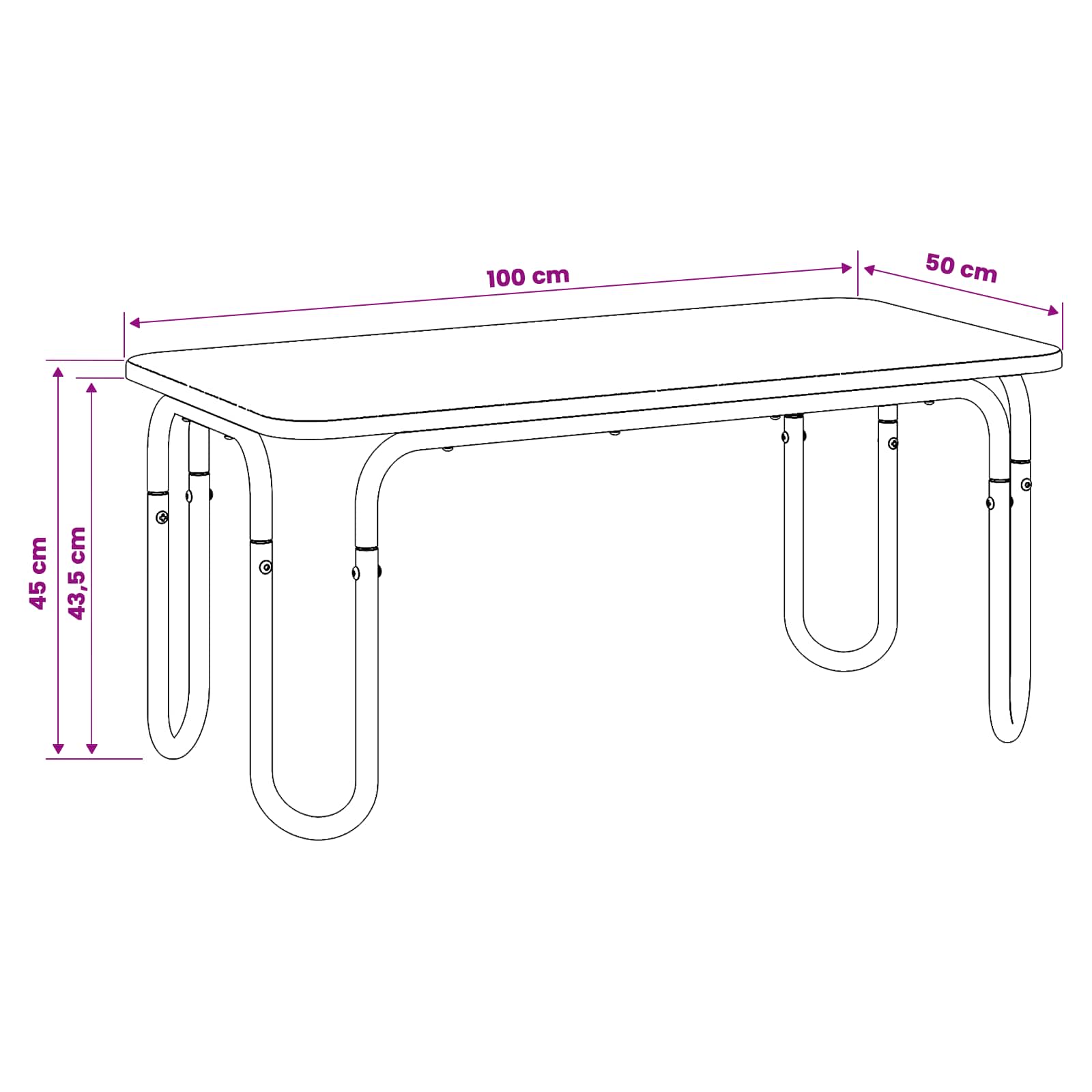 Coffee Table Black 100 x 50 x 45 cm Engineered Wood
