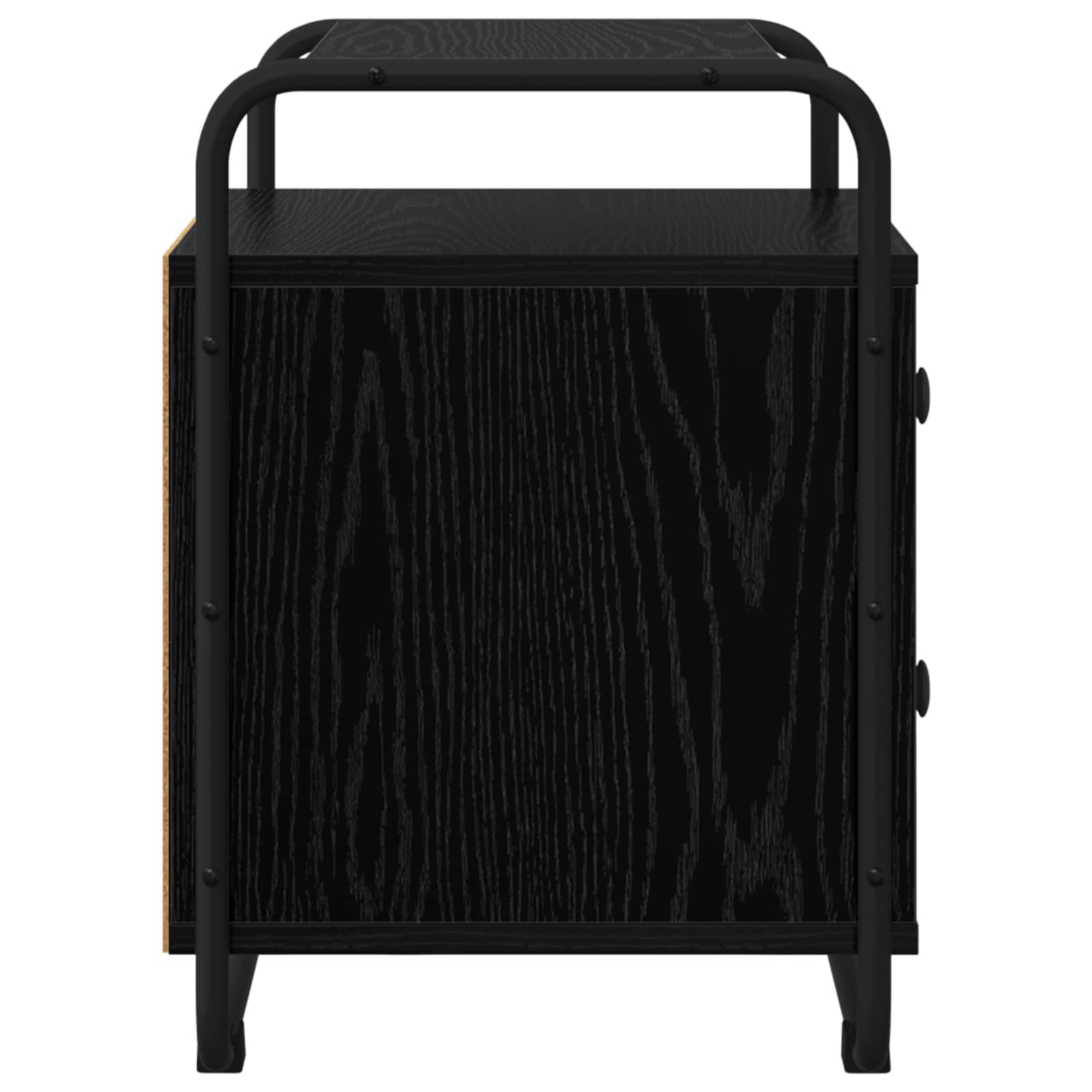 Bedside Cabinet Black Oak Engineered Wood